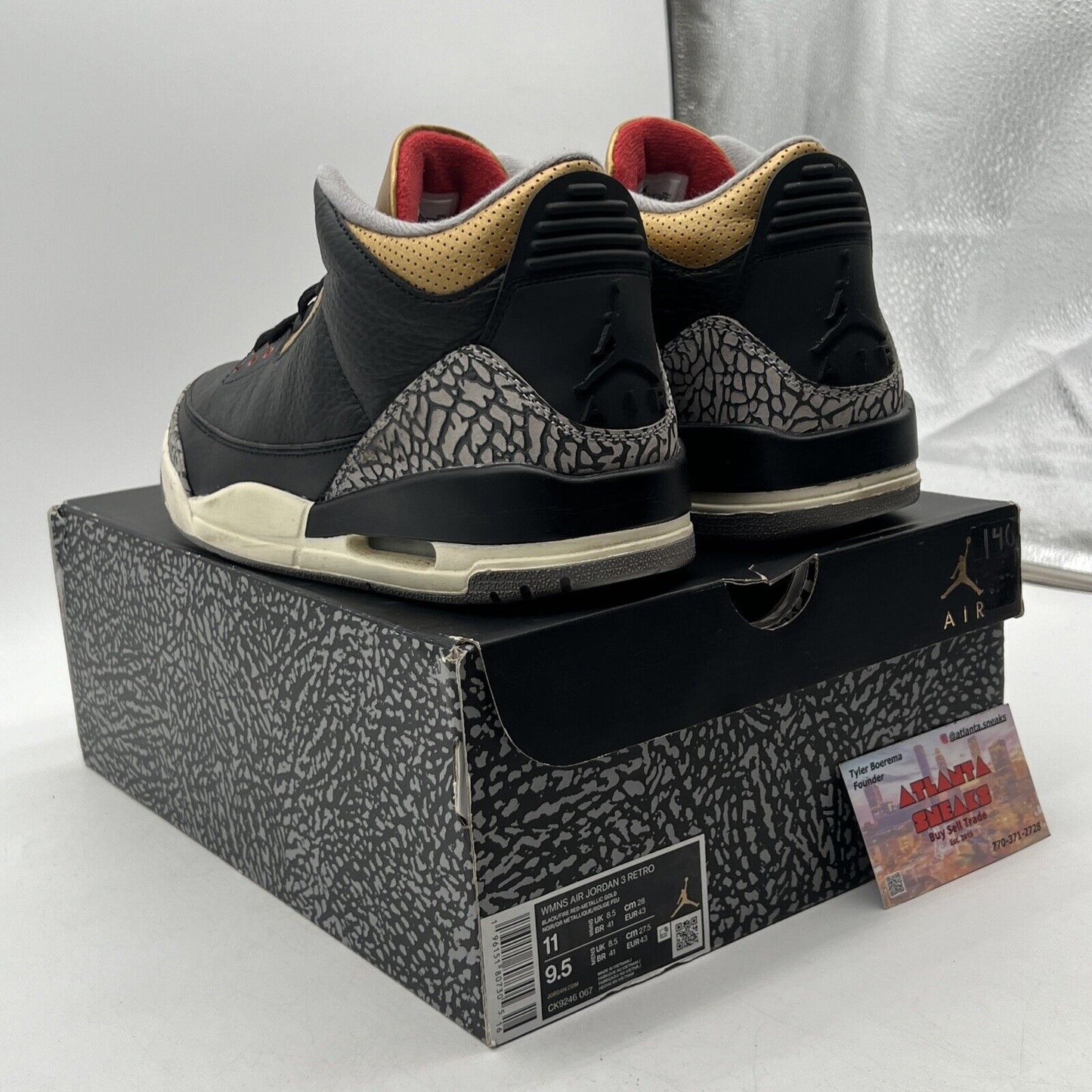 Size 11 - Jordan 3 Retro Mid Black Gold W White Red (CK9246-067)