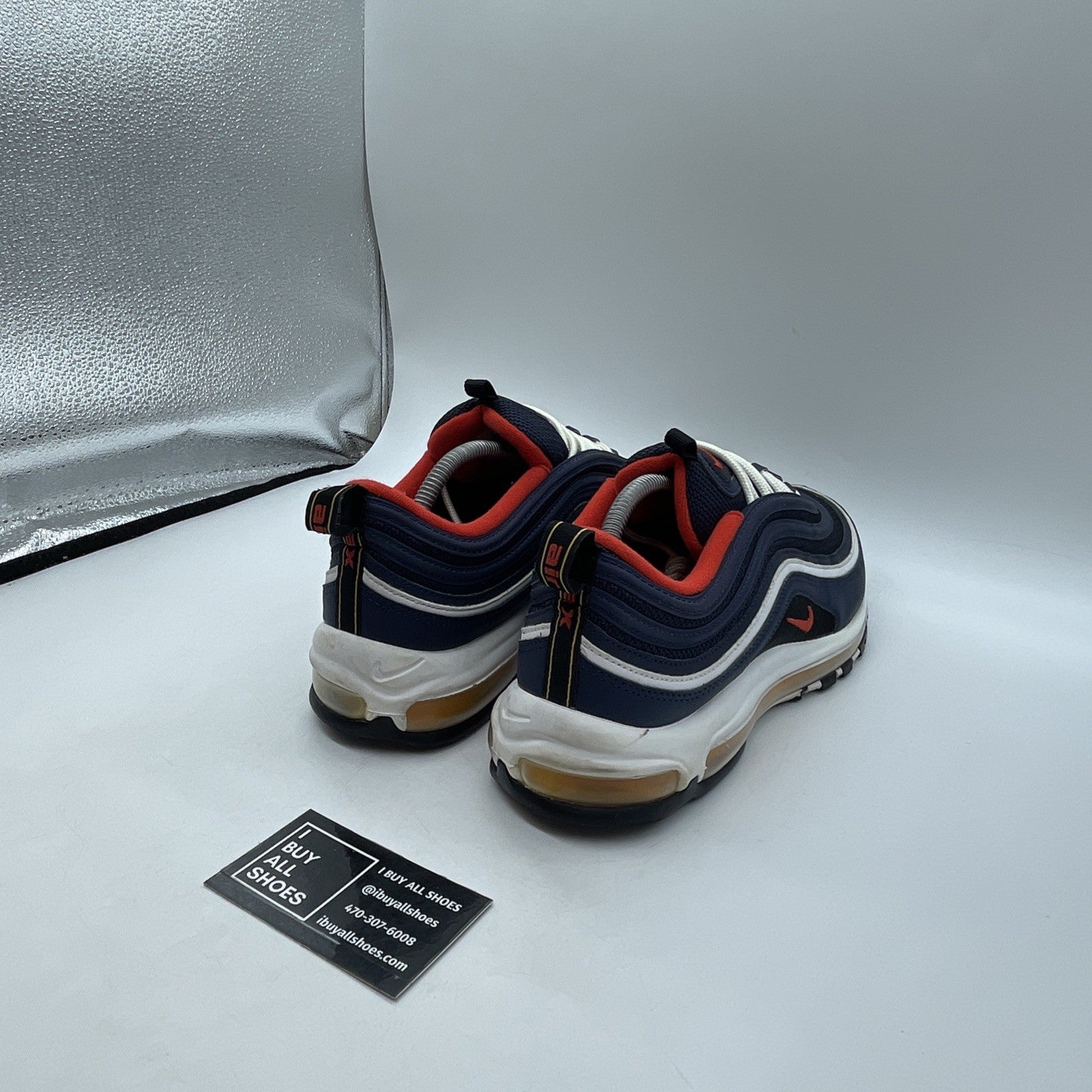 Size 11 - Nike Air Max 97 Midnight Navy Blue White Leather (921826-403)