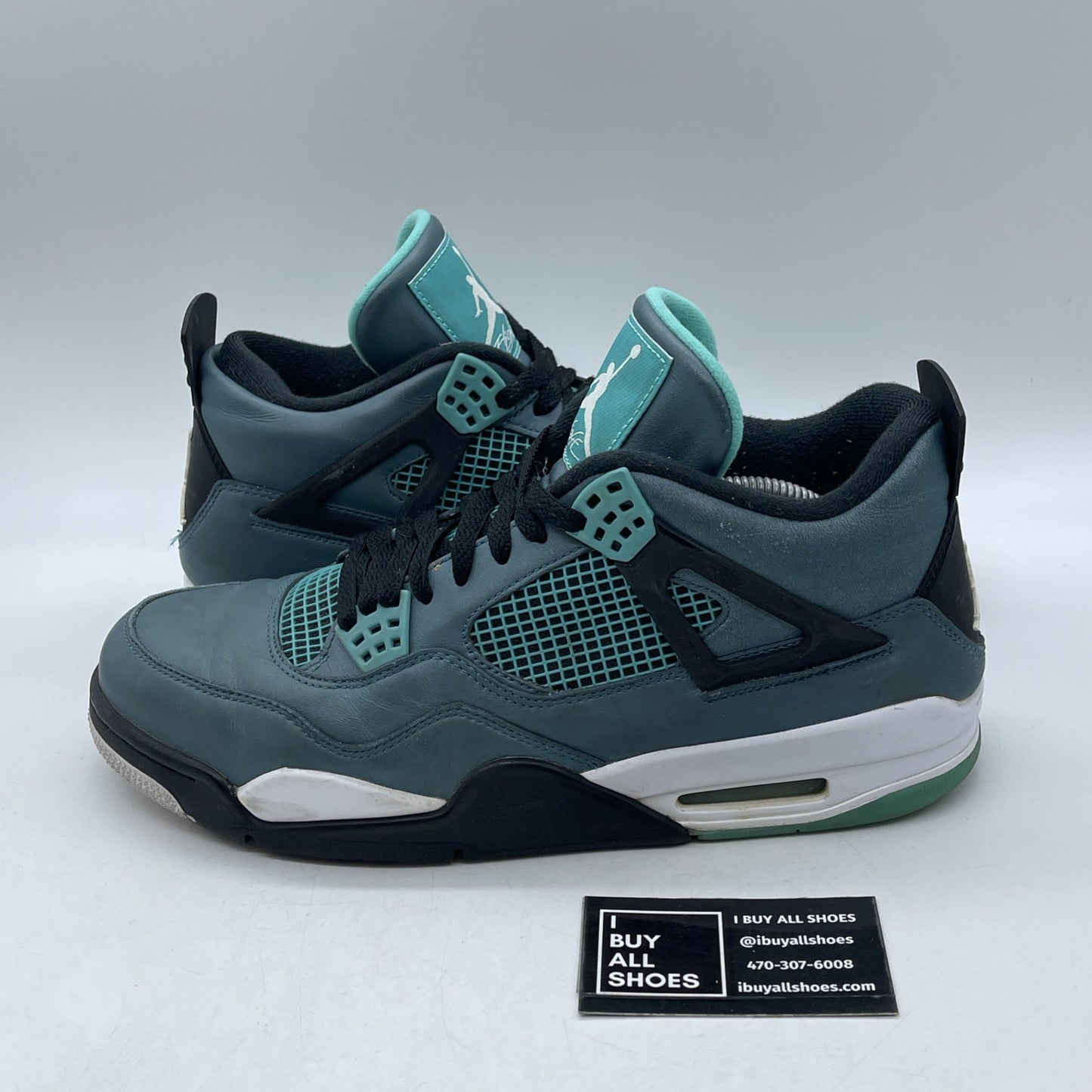 Size 11.5 - Air Jordan 4 Retro Teal Black White Leather (705331-330)