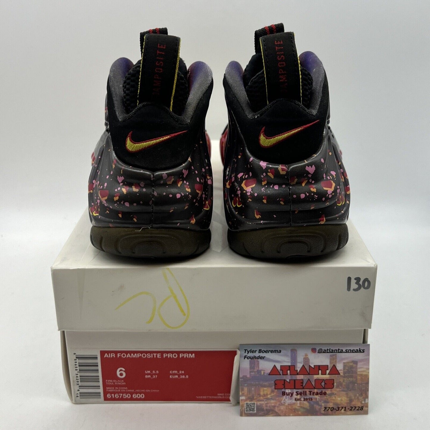 Size 6 - Nike Air Foamposite Pro Prm Area 72 Yellow Purple Red (616750-600)