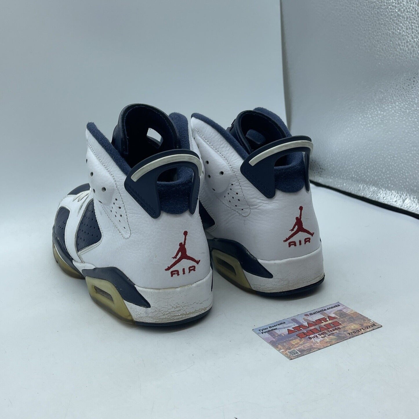 Size 9.5 - Air Jordan 6 Retro 2012 Olympic White Blue Leather (384664-130)