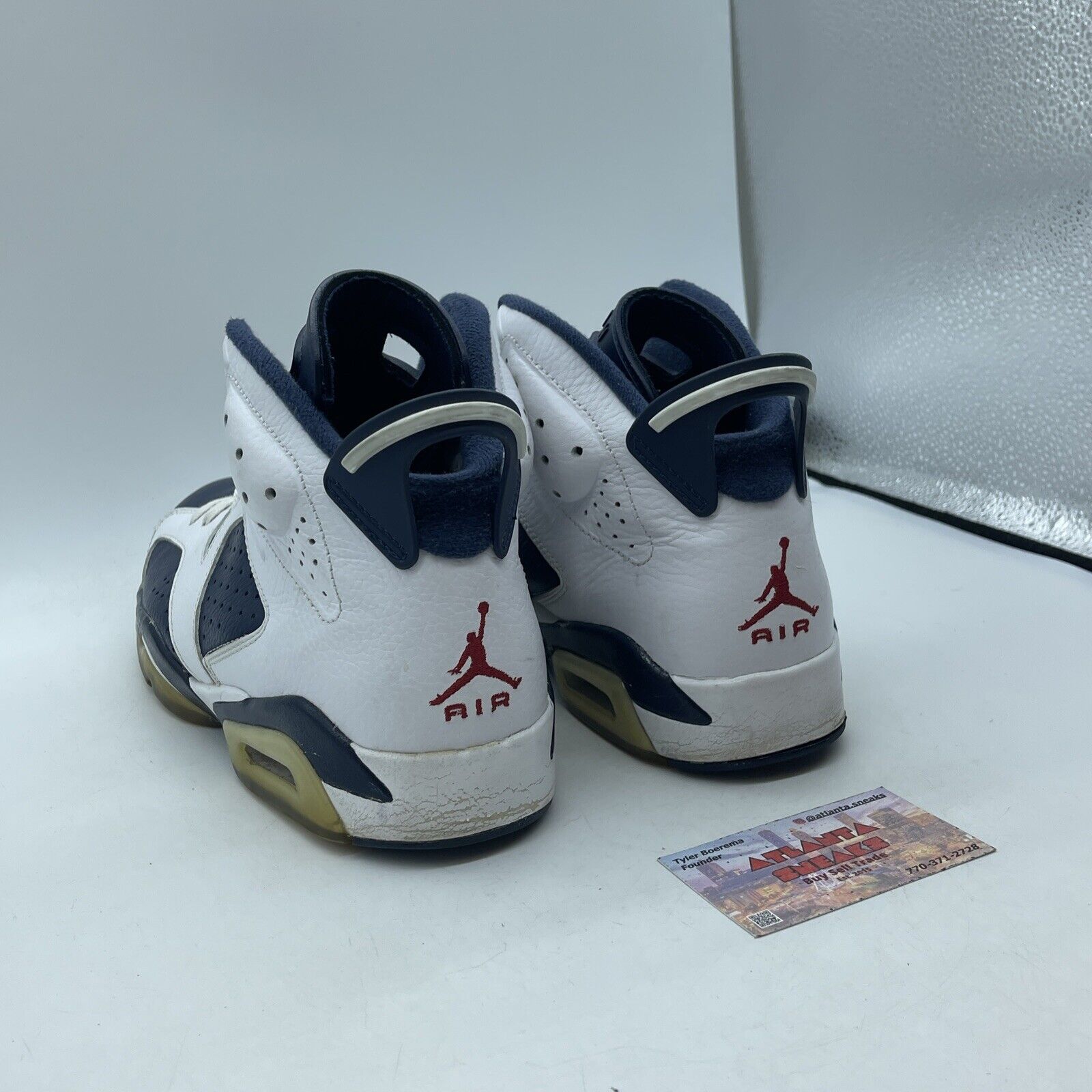Size 9.5 - Air Jordan 6 Retro 2012 Olympic White Blue Leather (384664-130)