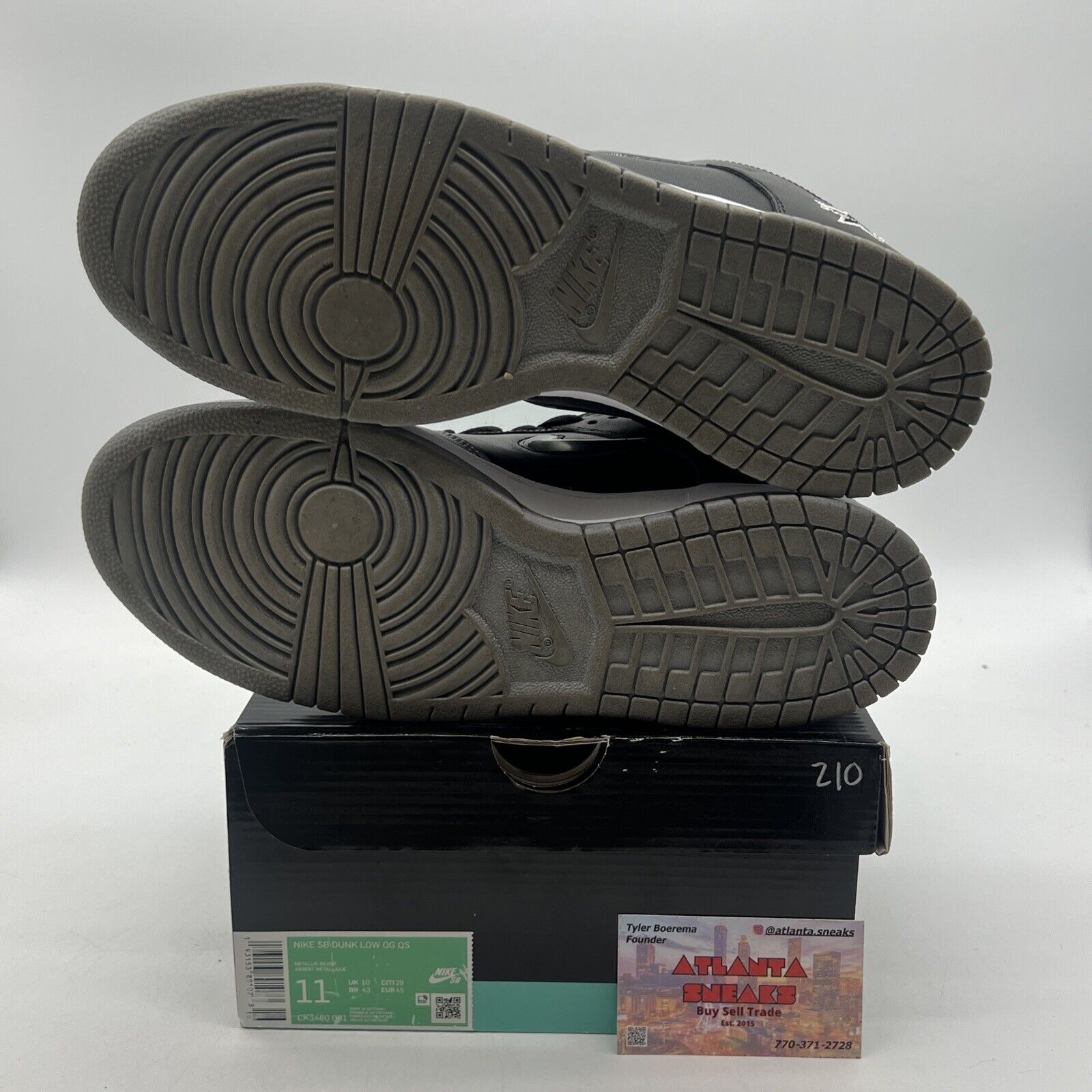 Size 11 - Nike Supreme x Dunk SB QS Low Metallic Silver Leather (CK3480-001)