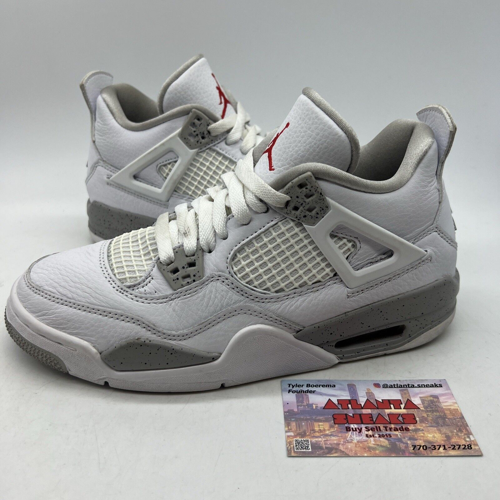 Size 6.5 - Jordan 4 Retro Mid White Oreo White Grey Leather (DJ4699-100)