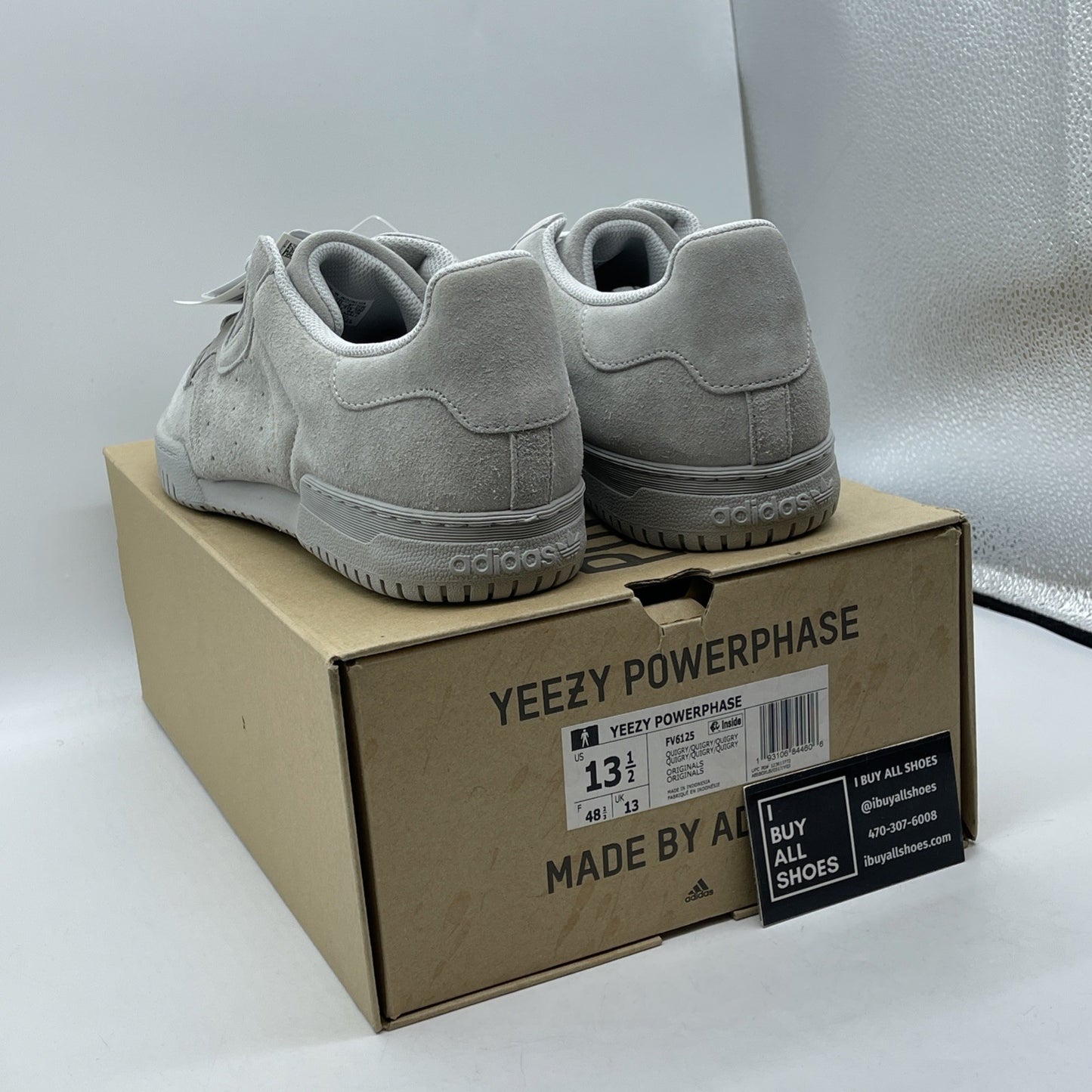 Size 13.5 - adidas Yeezy PowerPhase Quiet Grey Suede (FV6125)