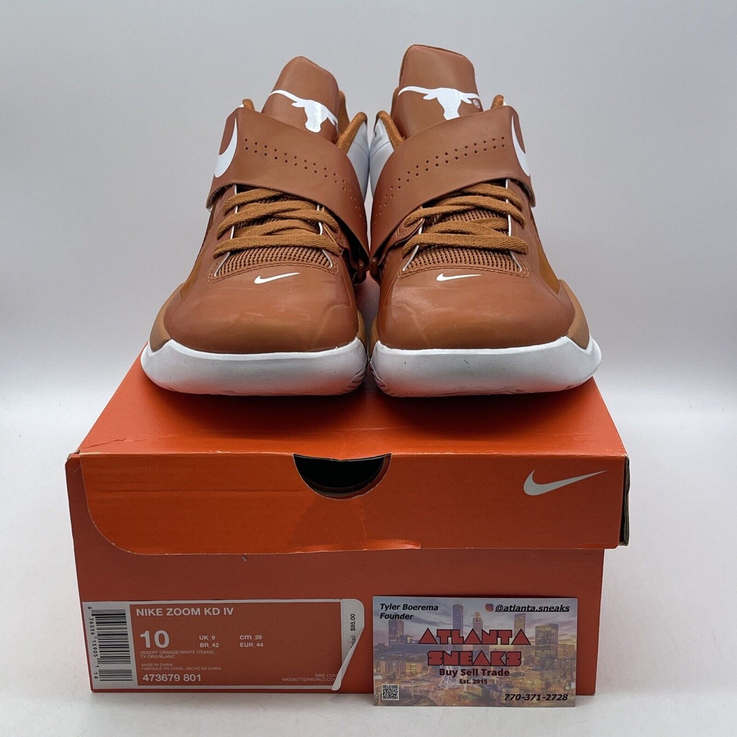 Size 10 - Nike Zoom KD 4 Texas Brown White Leather (473679-801)