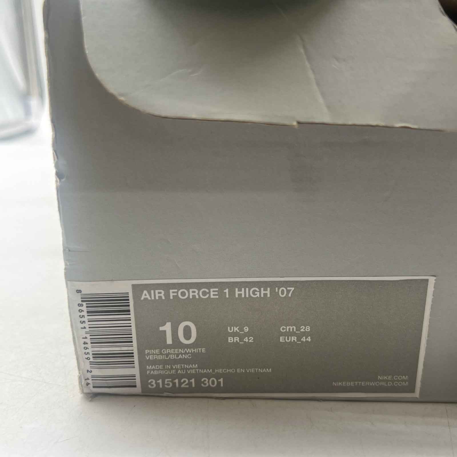 Size 10 - Nike Air Force 1 '07 High Pine Green (315121-301)