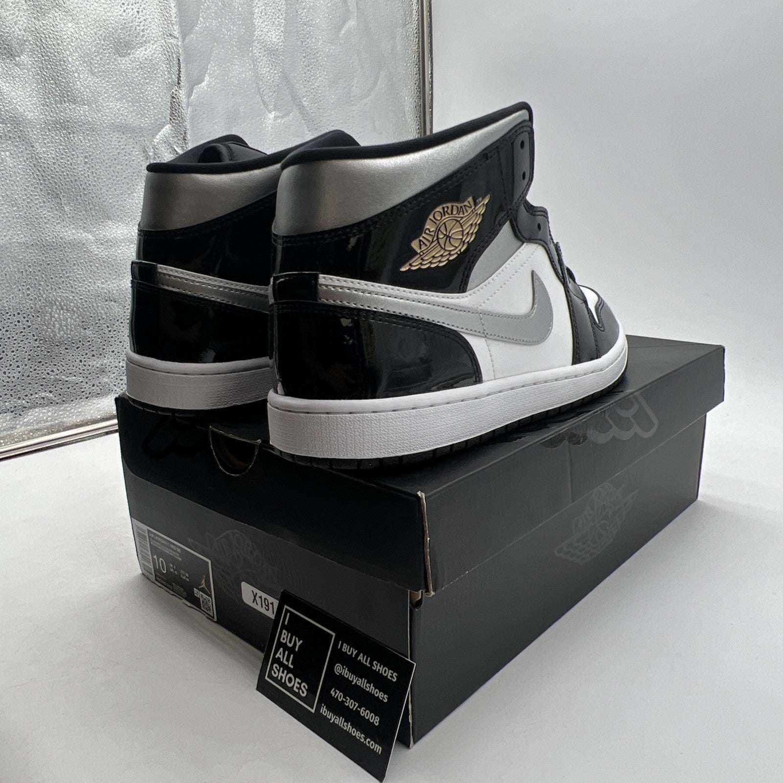 Size 10 - Air Jordan 1 SE Mid Black White Metallic Silver (HV0789-010)