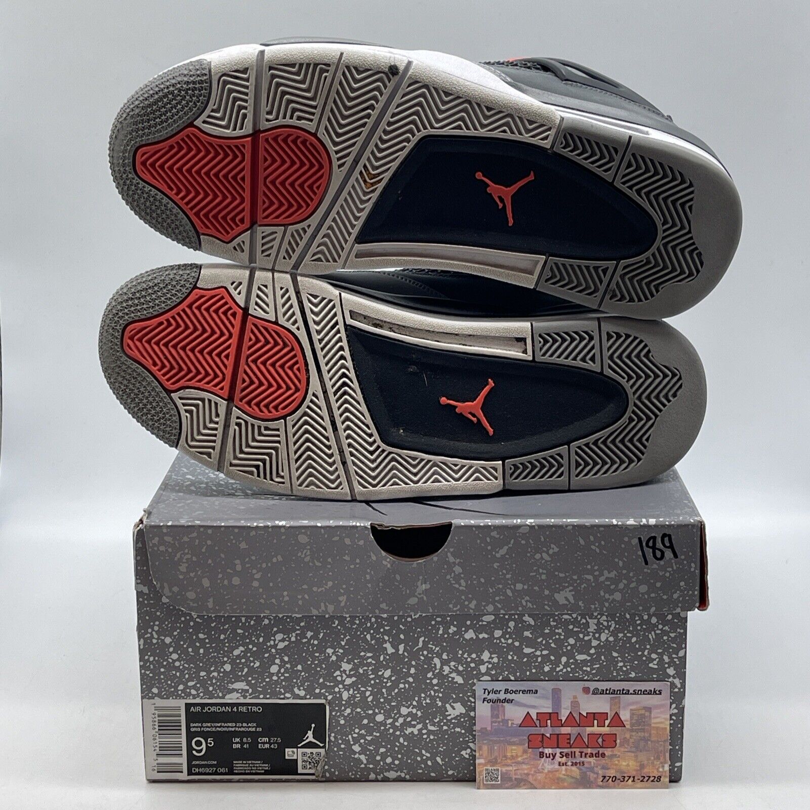 Size 9.5 - Jordan 4 Retro Mid Infrared Black Gray White (DH6927-061)