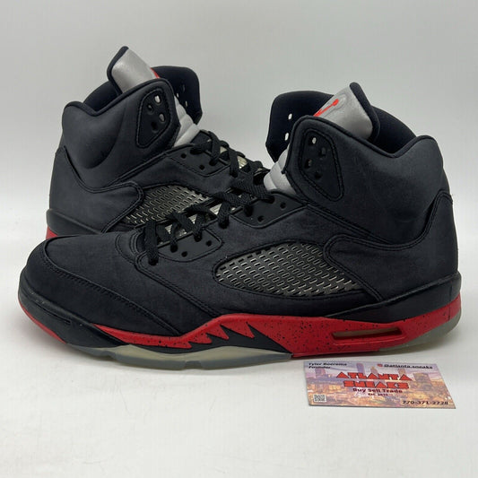 Size 13 - Air Jordan 5 Retro Satin Bred Black Red (136027-006)