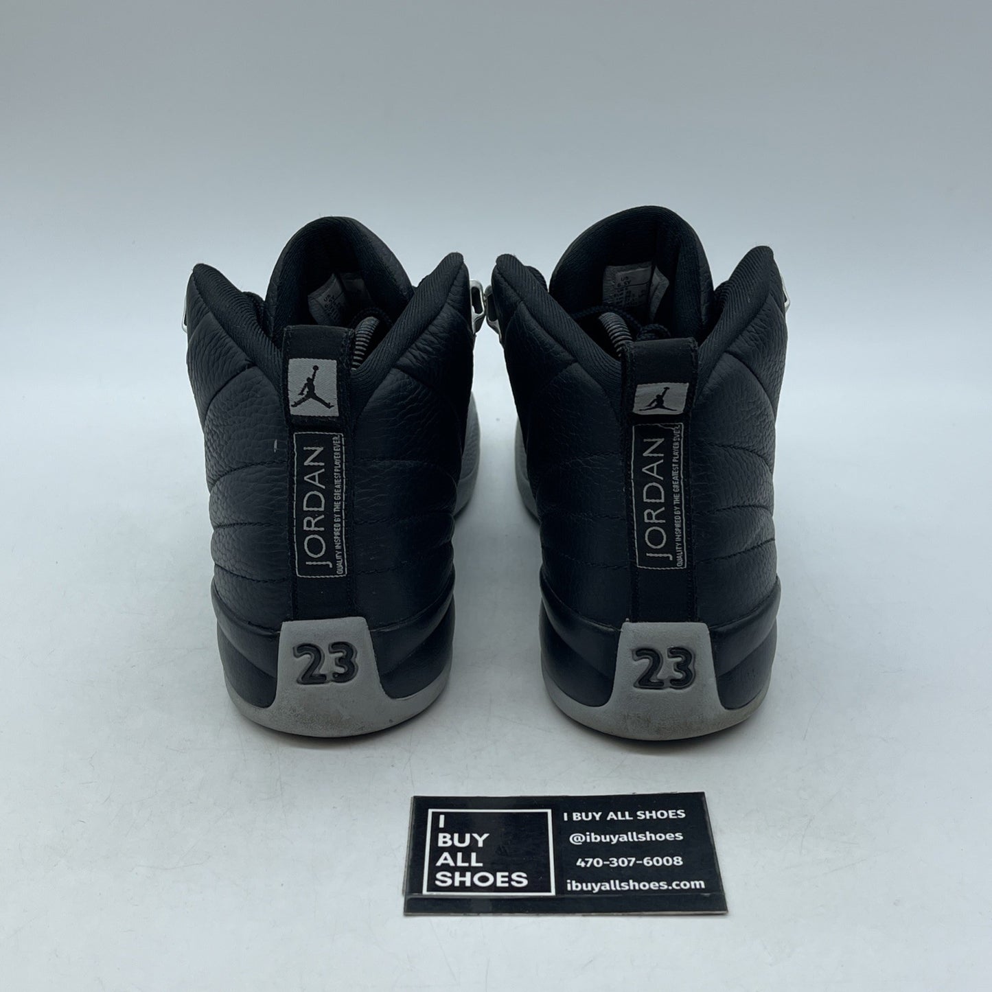 Size 6.5Y - Nike Air Jordan 12 Retro GS Black Wolf Grey White (153265-010)
