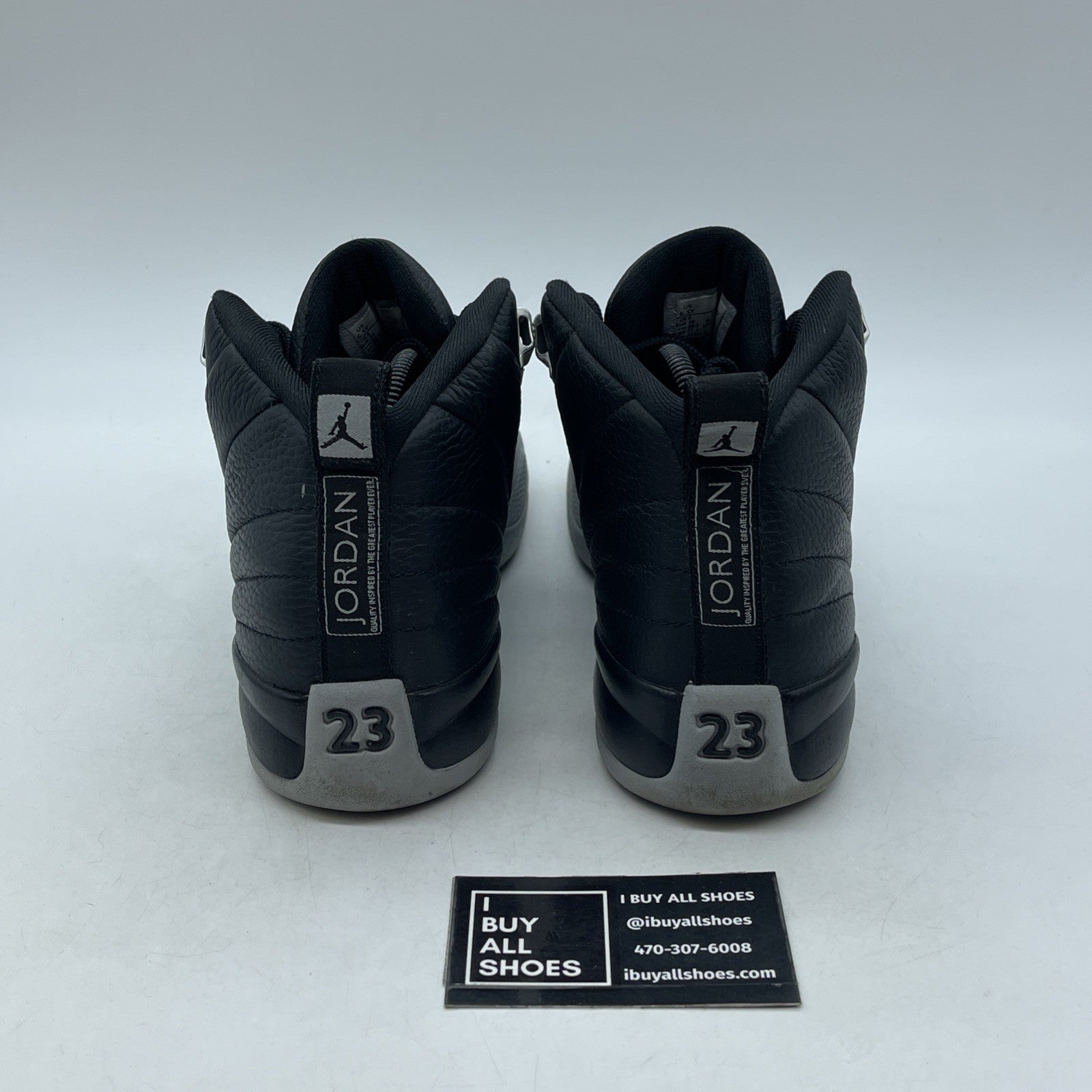 Size 6.5Y - Nike Air Jordan 12 Retro GS Black Wolf Grey White (153265-010)