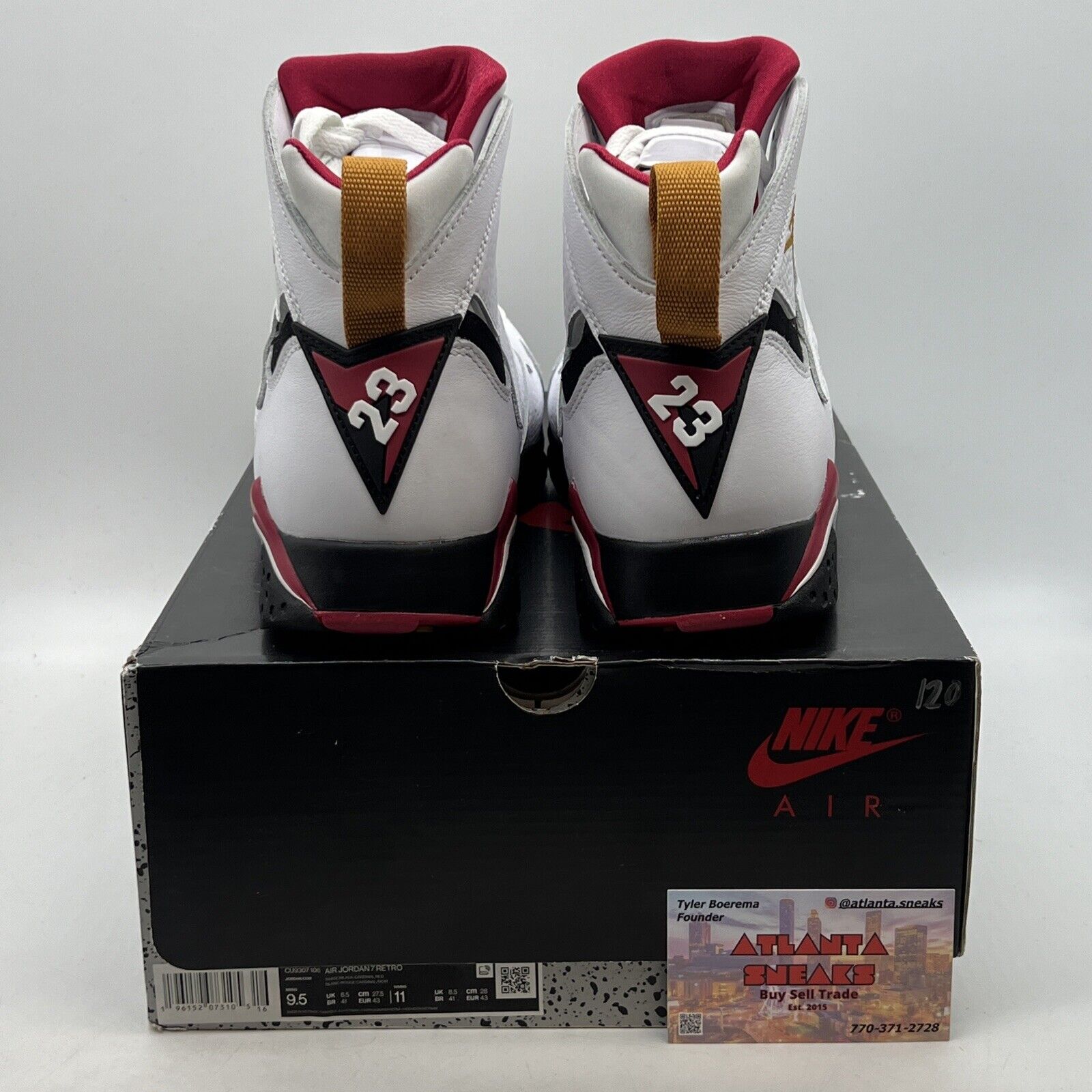 Size 9.5 - Jordan 7 Cardinal 2022 White Black Red Yellow Leather (CU9307-106)