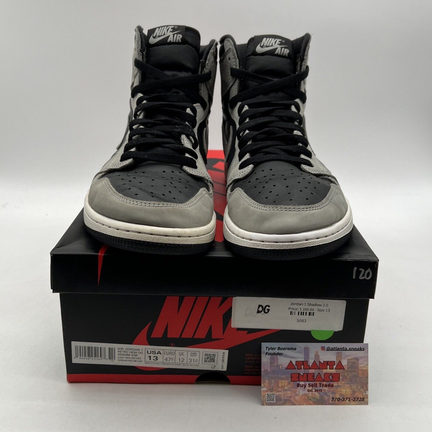 Size 13 - Jordan 1 Retro OG High Shadow 2.0 Black Suede Leather (555088-035)