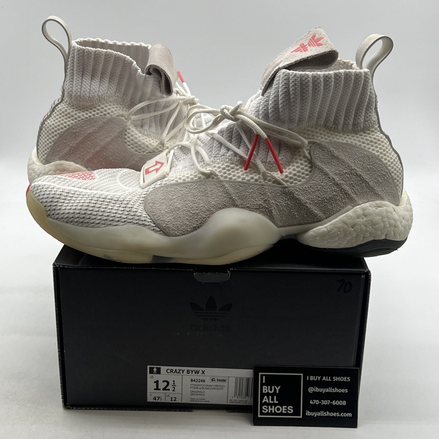 Size 12 - adidas Crazy BYW X Cloud White (B42246)