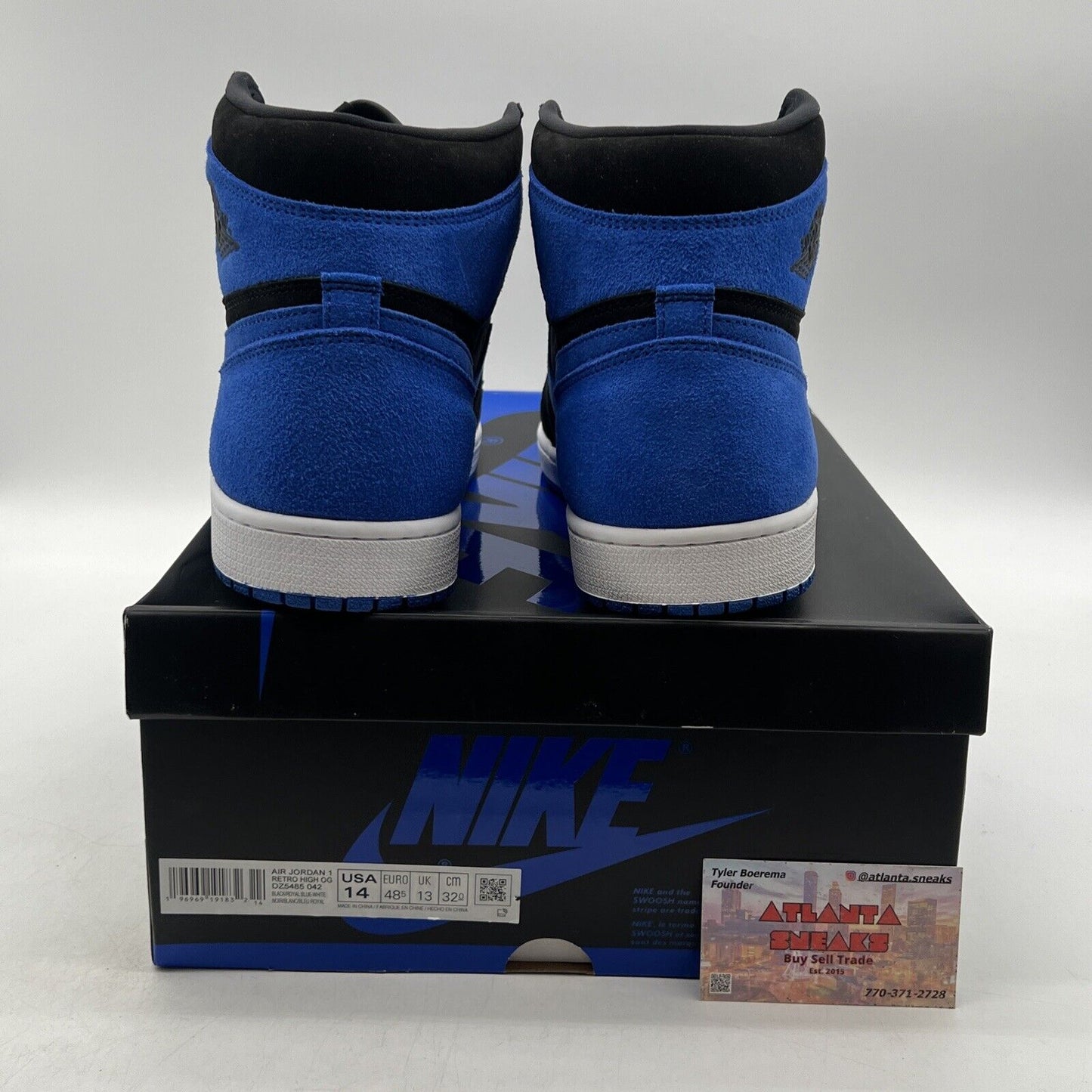 Size 14 - Jordan 1 Retro OG High Royal Reimagined Black White (DZ5485-042)