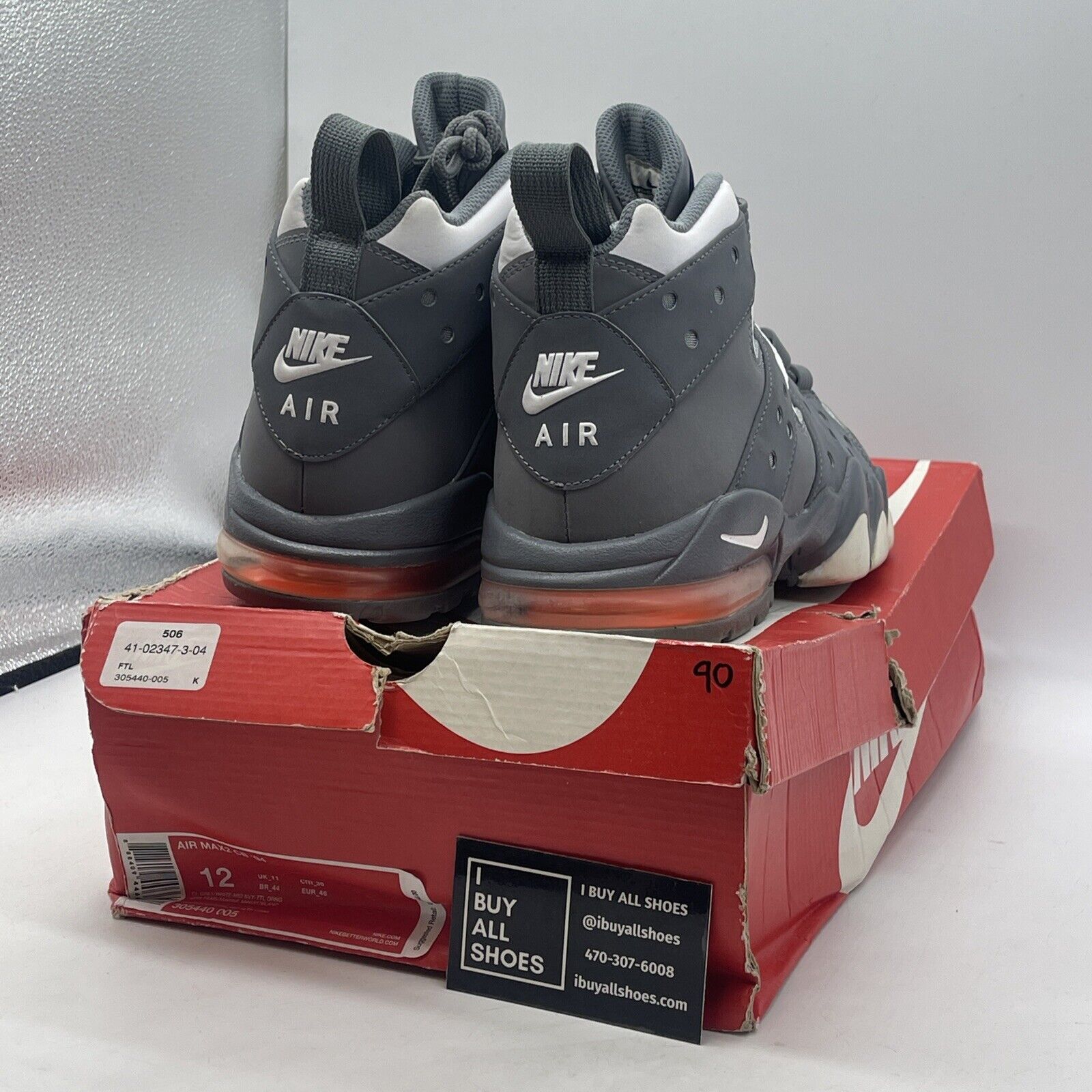 Size 12 - Nike Air Max 2 CB 94 2015 Cool Grey White Suede Leather (305440-005)