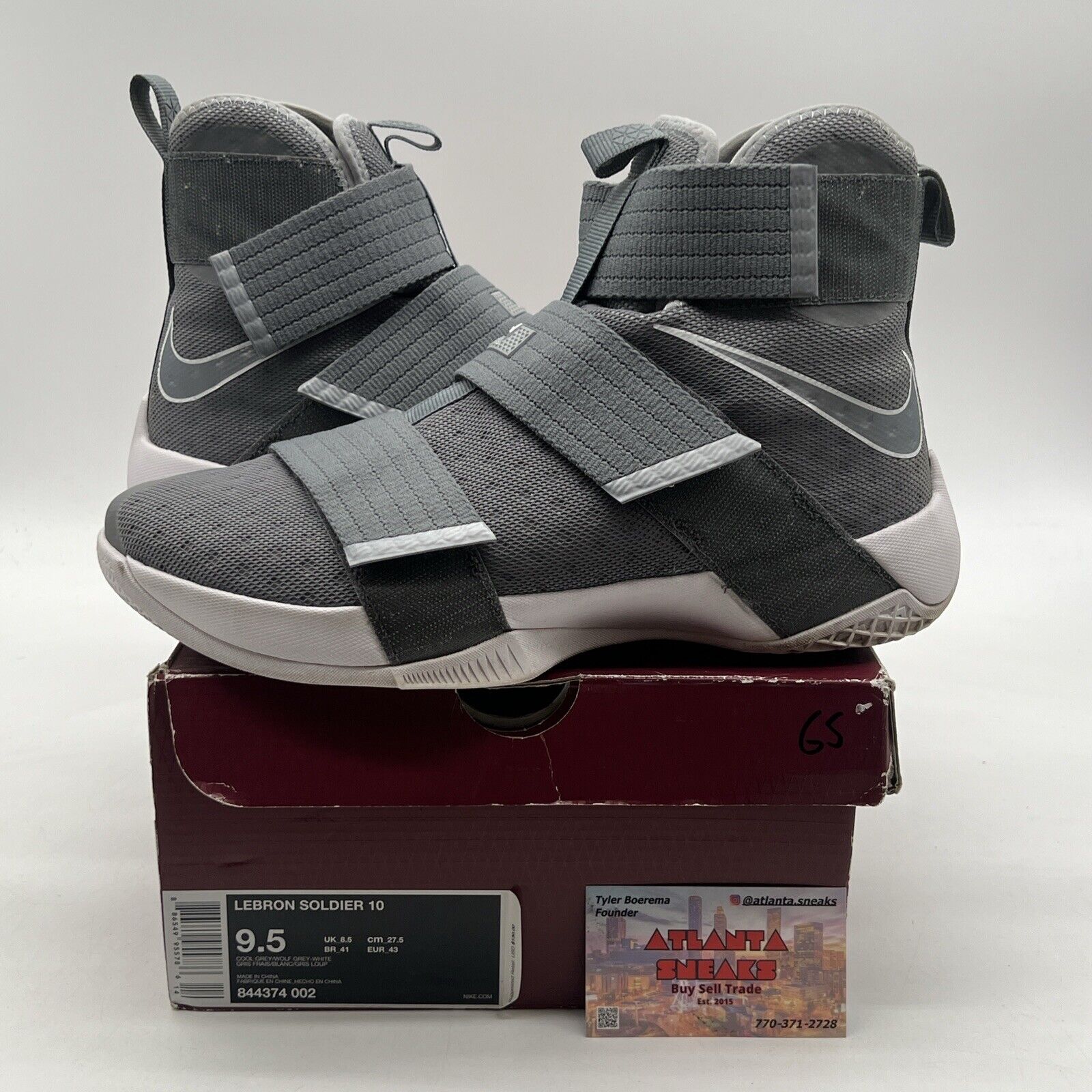 Size 9.5 - Nike LeBron Soldier 10 Cool Grey (844374-002)