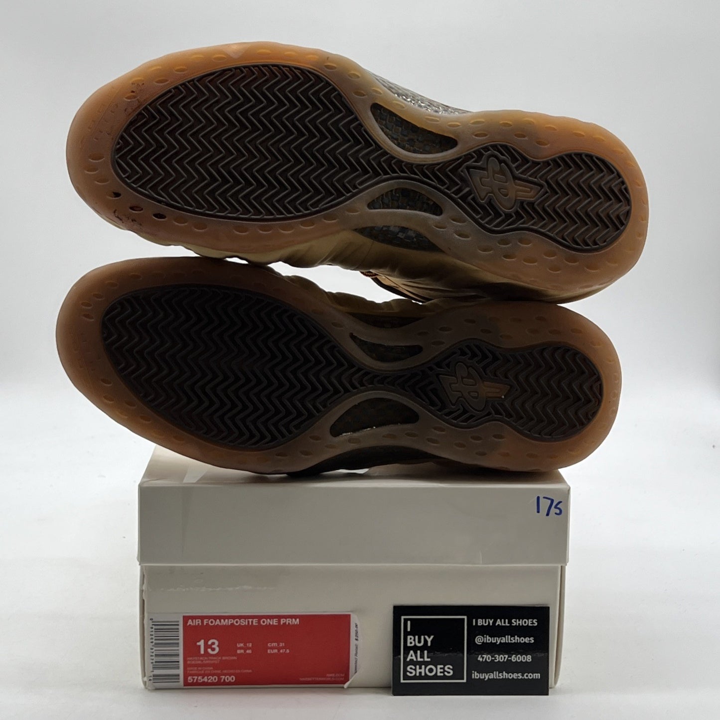 Size 13 - Nike Air Foamposite One Premium Wheat Haystack Sneakers (575420-700)