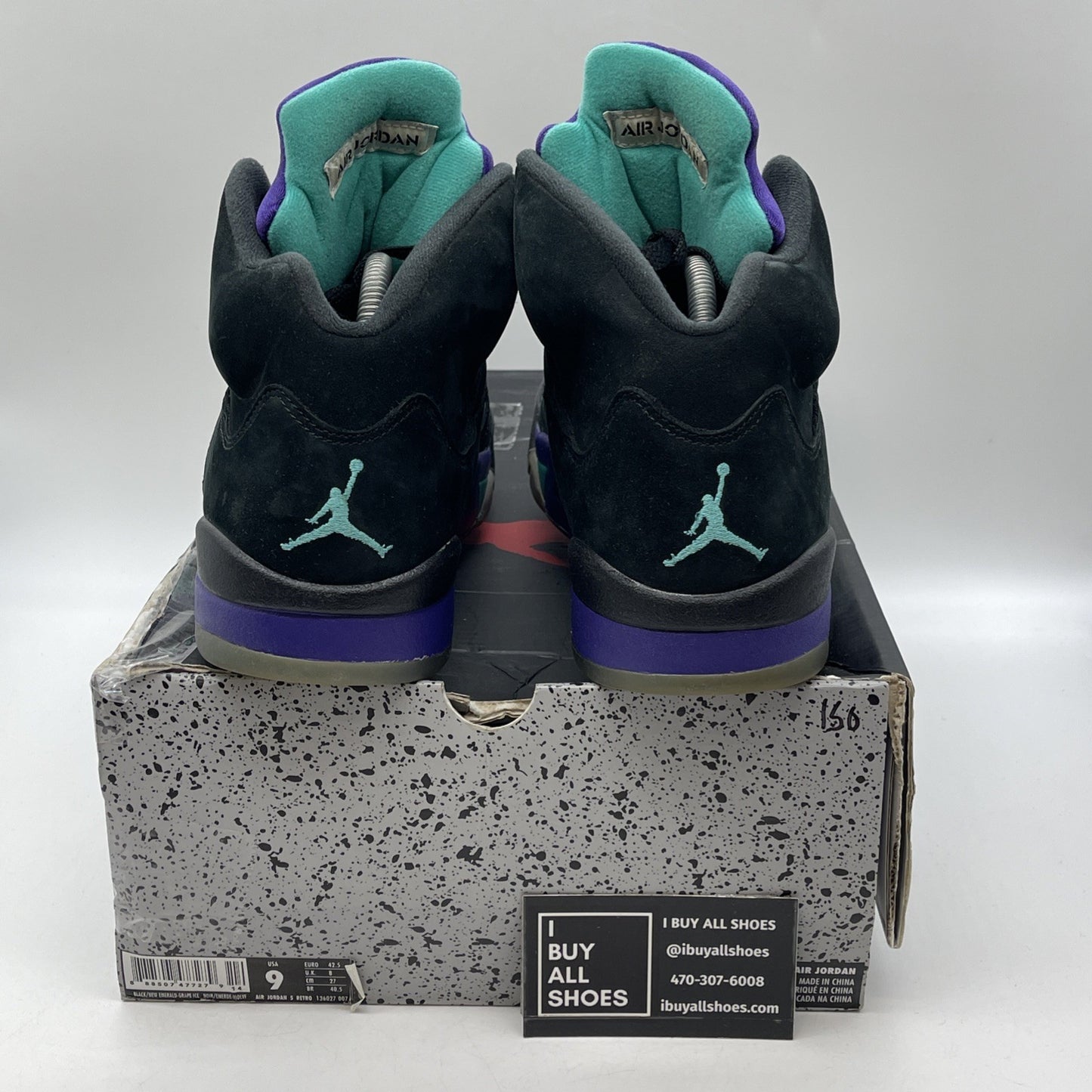 Size 9 - Air Jordan 5 Retro Black Grape Black Suede (136027-007
