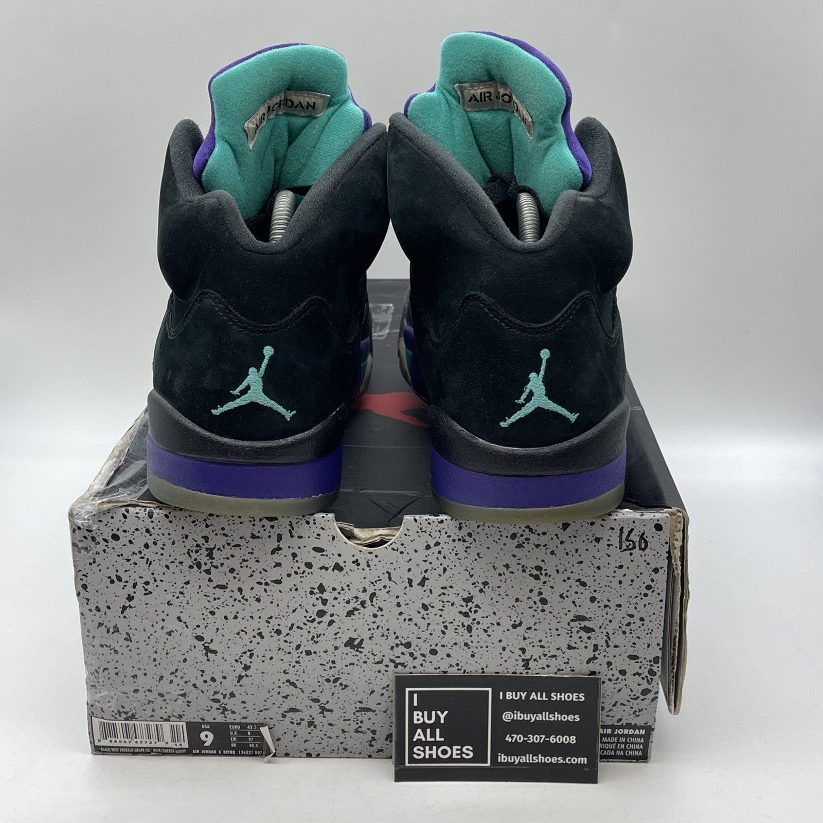 Size 9 - Air Jordan 5 Retro Black Grape Black Suede (136027-007