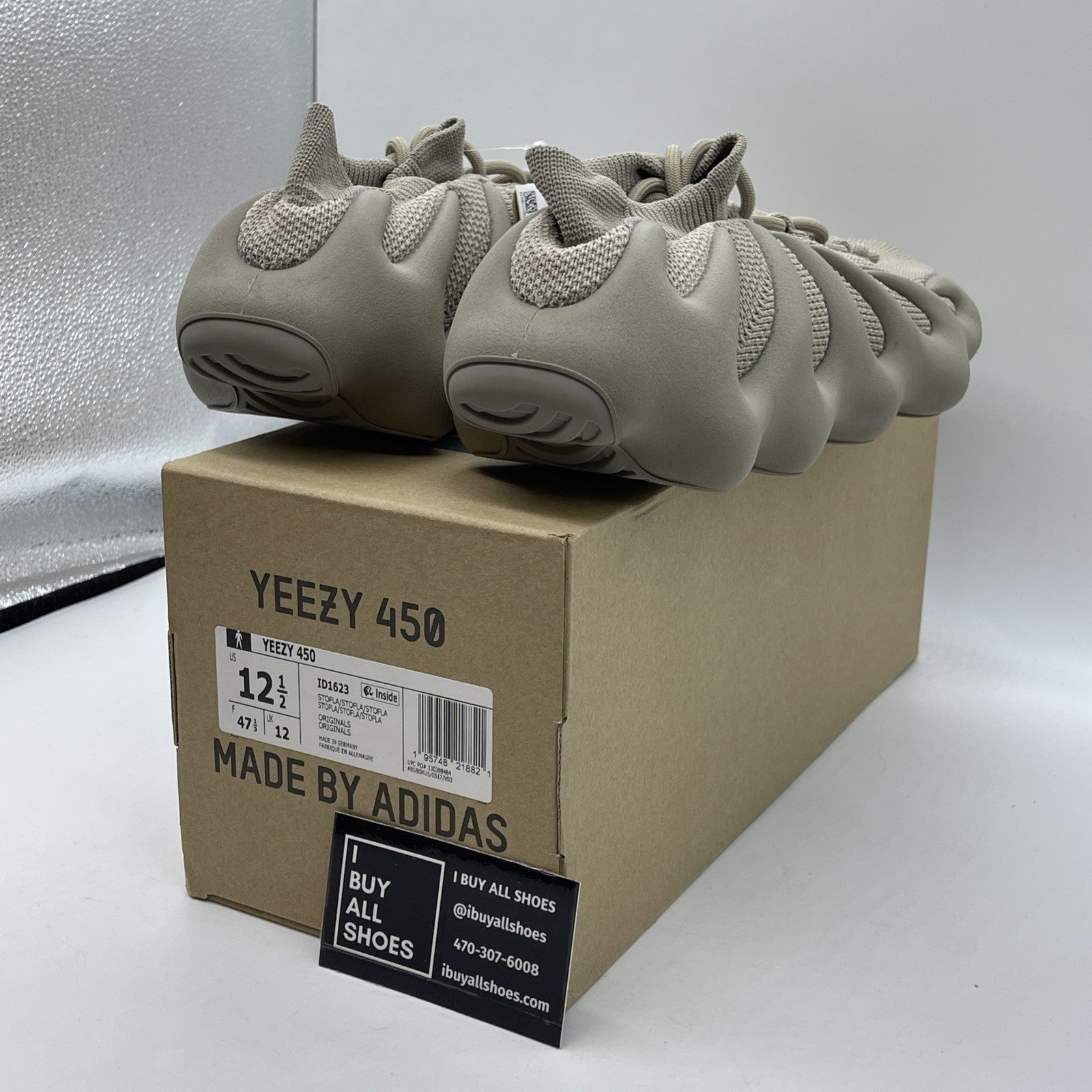 Size 12.5 - Adidas Yeezy 450 Stone Flax Brown Suede (ID1623)