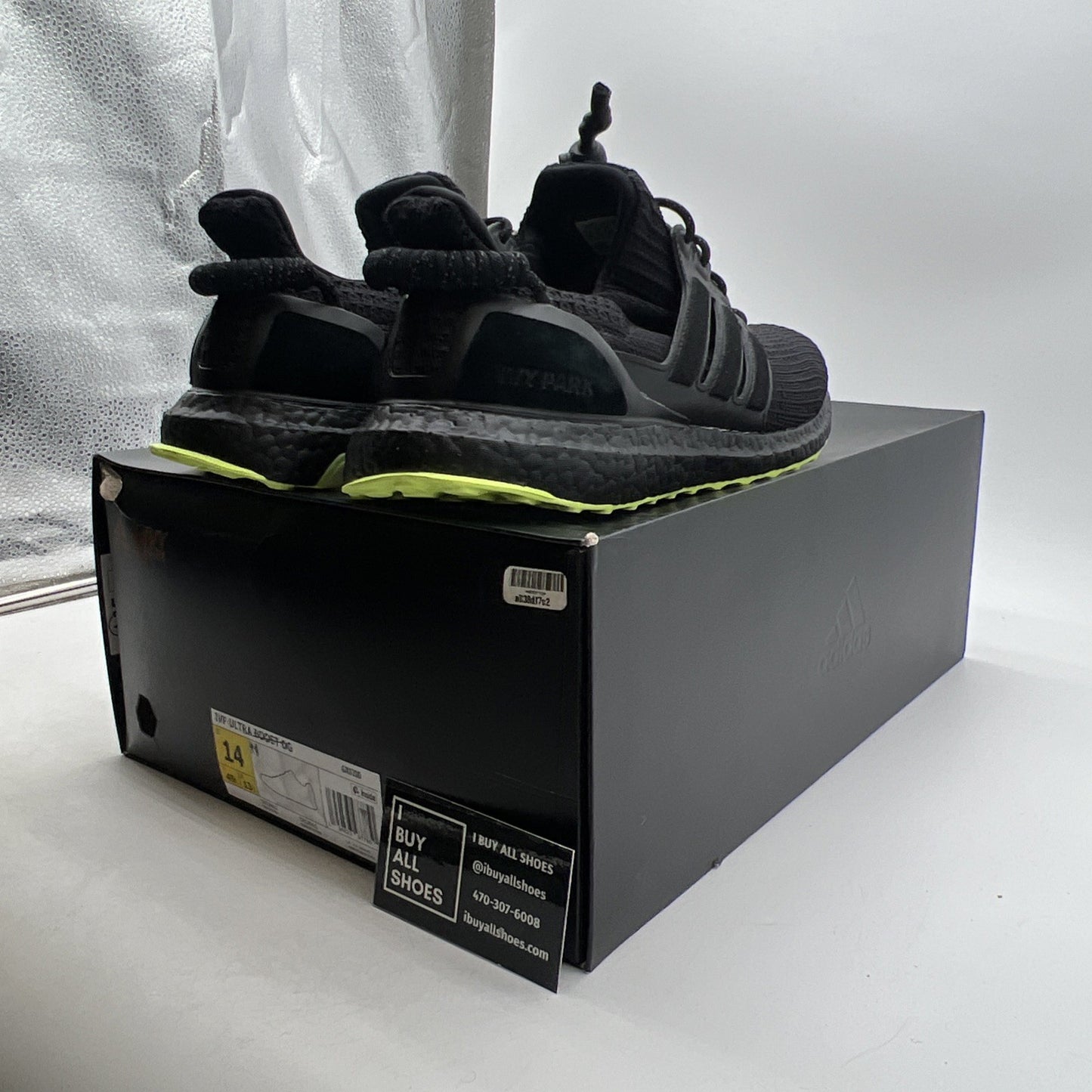 Size 14 - Adidas Ivy Park x UltraBoost Black Hi-Res Yellow (GX0200)
