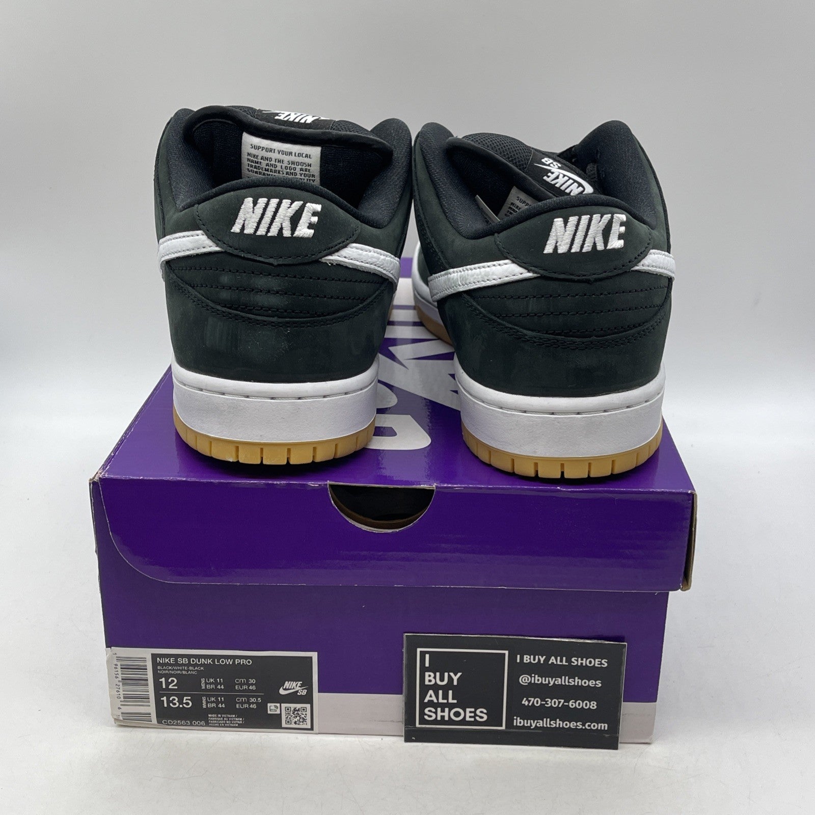 Size 12 - Nike Dunk Low SB Black Gum (CD2563-006)