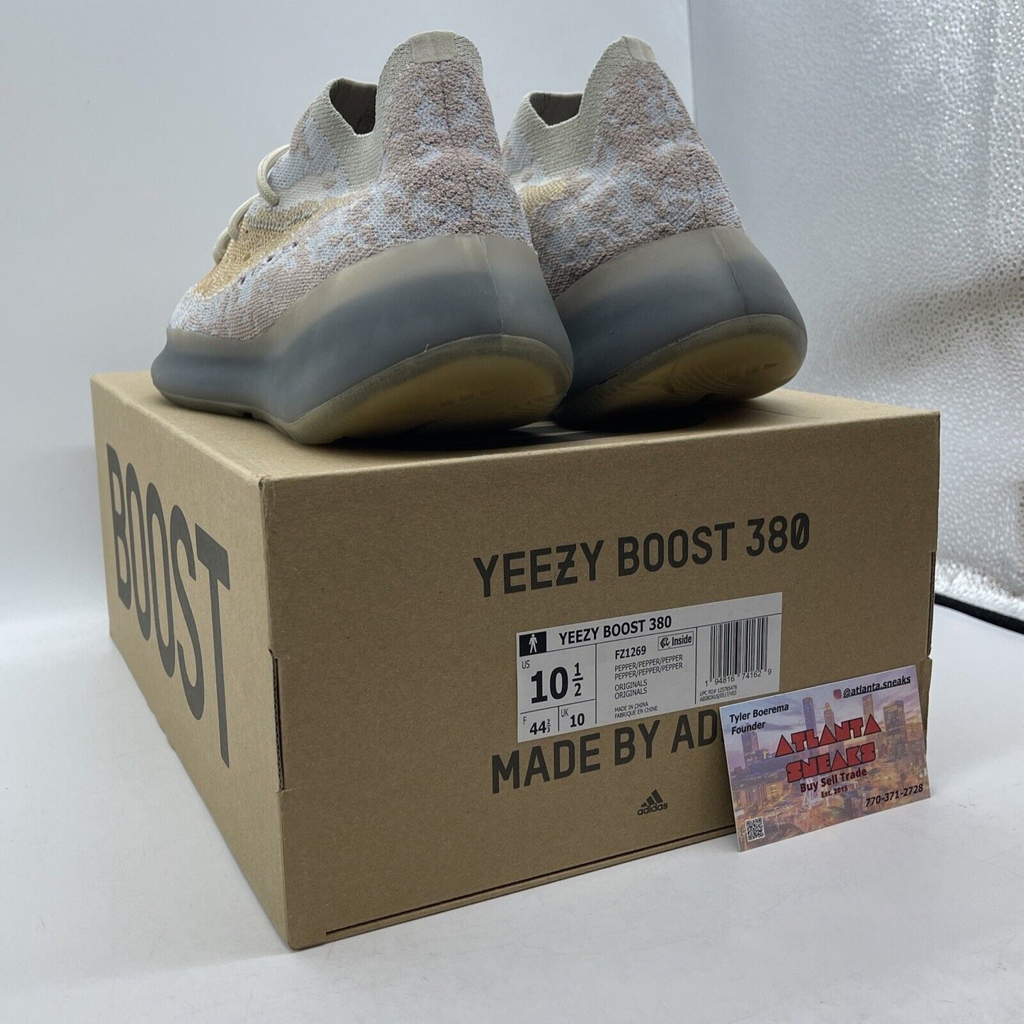 Size 10.5 - adidas Yeezy Boost 380 Pepper Non-Reflective Black Grey (FZ1269)