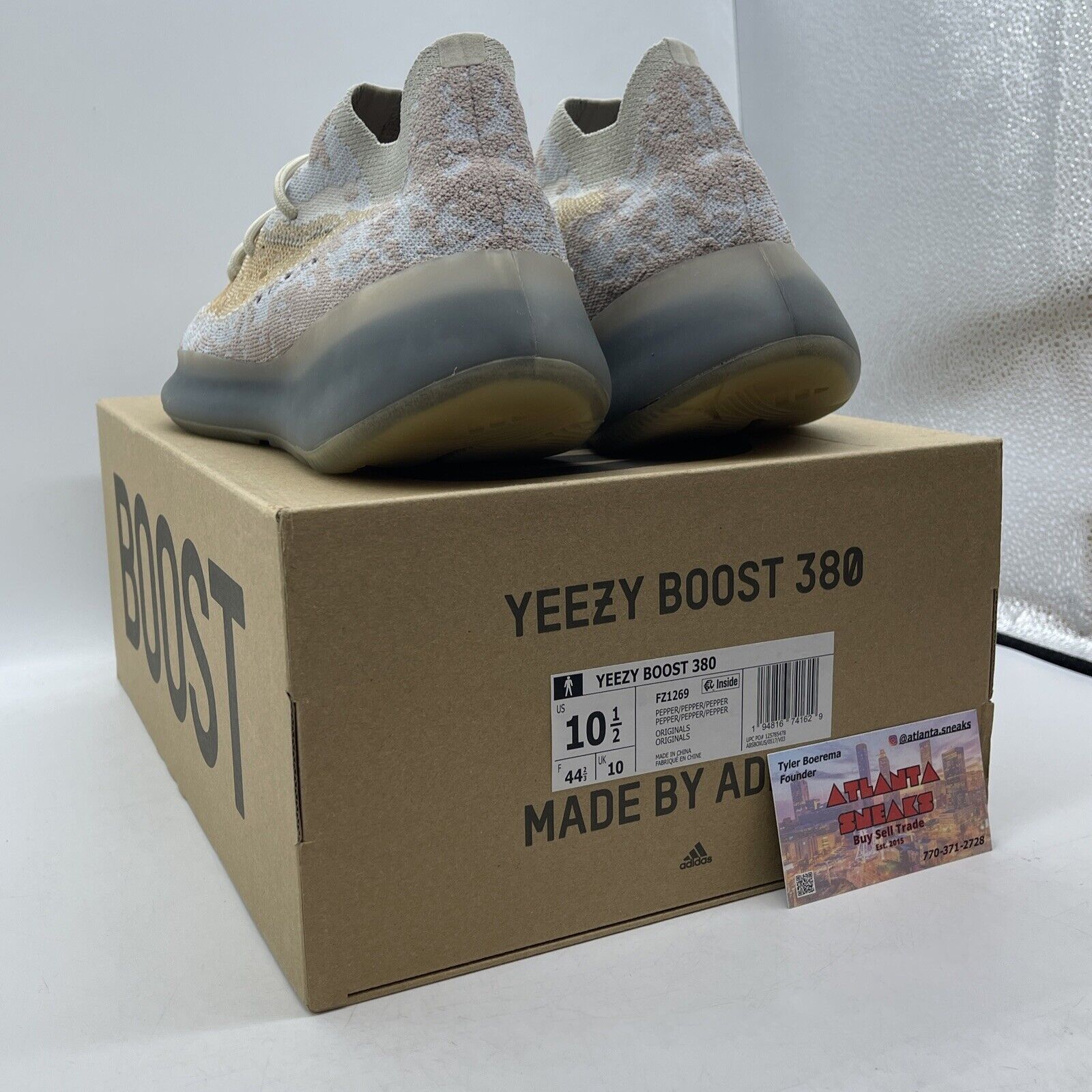 Size 10.5 - adidas Yeezy Boost 380 Pepper Non-Reflective Black Grey (FZ1269)