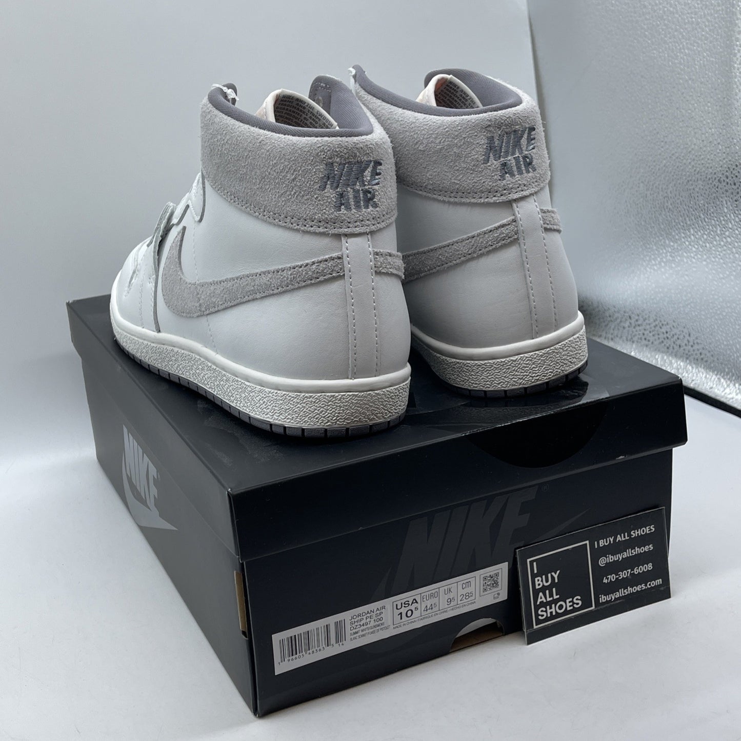 Size 10.5 - Jordan Air Ship PE SP Tech Grey White Leather Suede (DZ3497-100)
