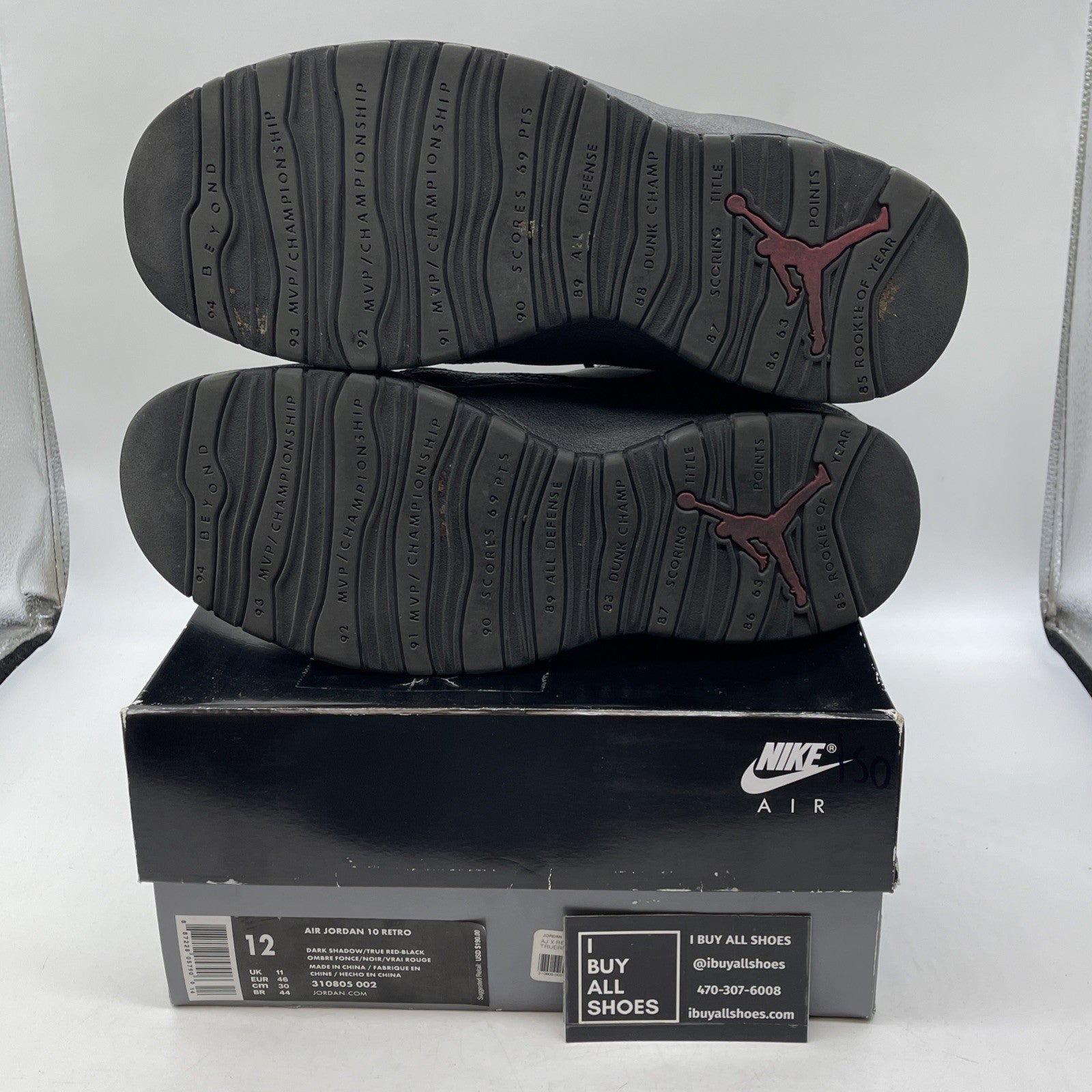 Size 12 - Air Jordan 10 Retro 2018 Shadow Grey Black Suede Leather (310805-002)