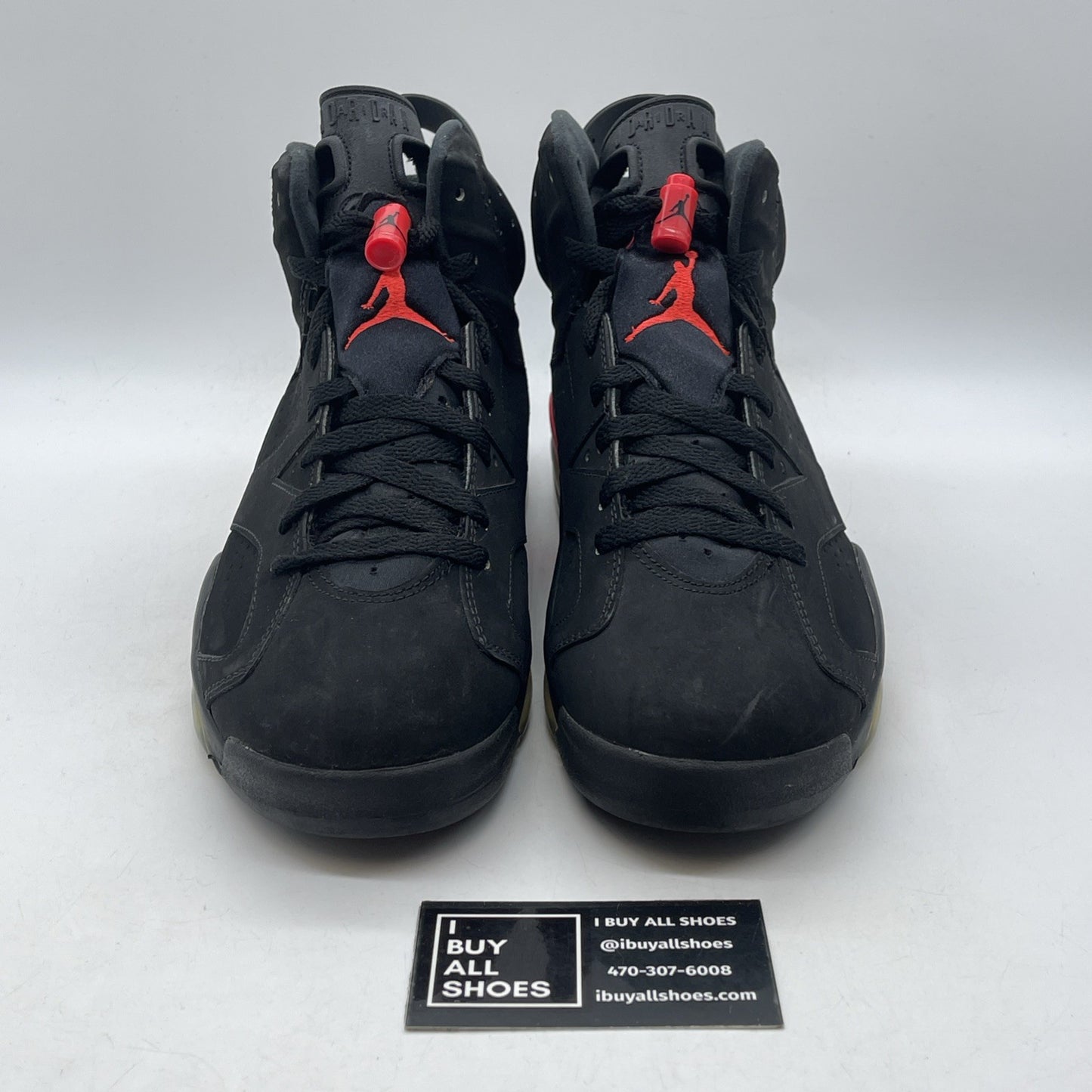 Size 9.5 - Jordan 6 Retro Infrared Black Suede (384664-023)