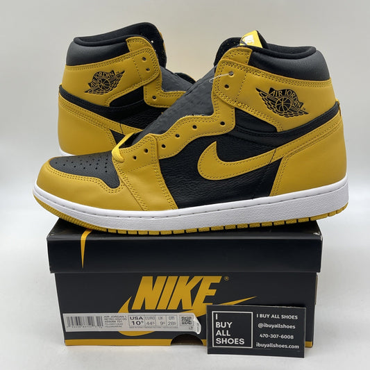 Size 10.5 - Air Jordan 1 Retro OG High Pollen Yellow Black Suede (555088-701)
