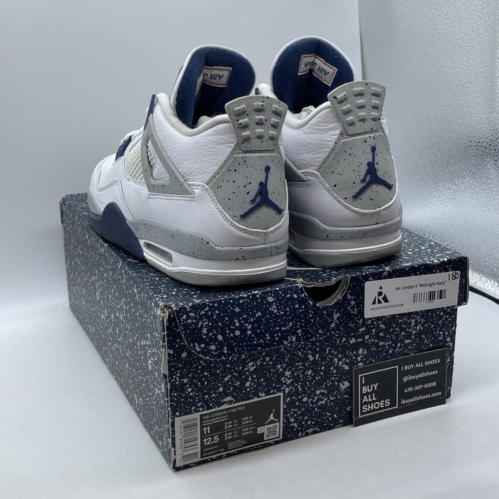 Size 11 - Jordan 4 Retro Mid Midnight Navy White Leather (DH6927-140)