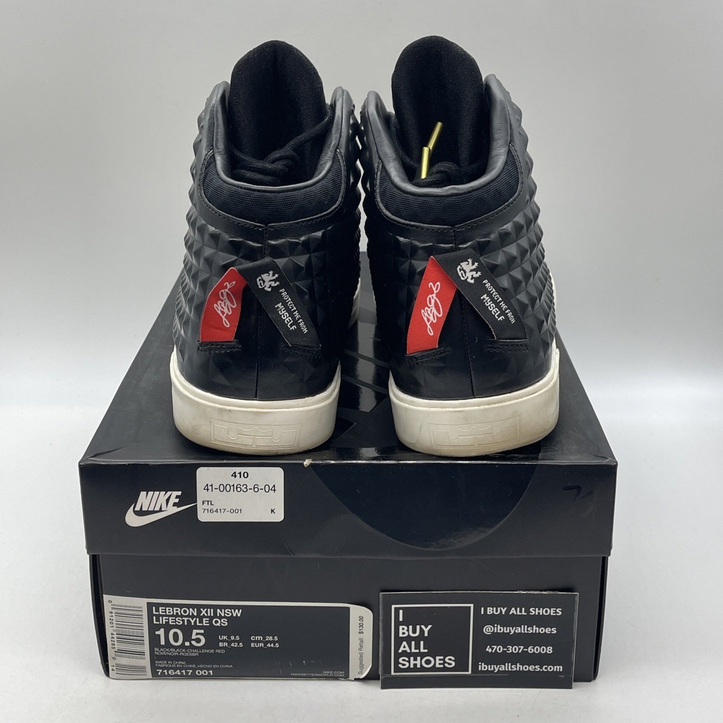 Size 10.5 - Nike LeBron 12 NSW Lifestyle QS Black Challenge Red (716417-001)