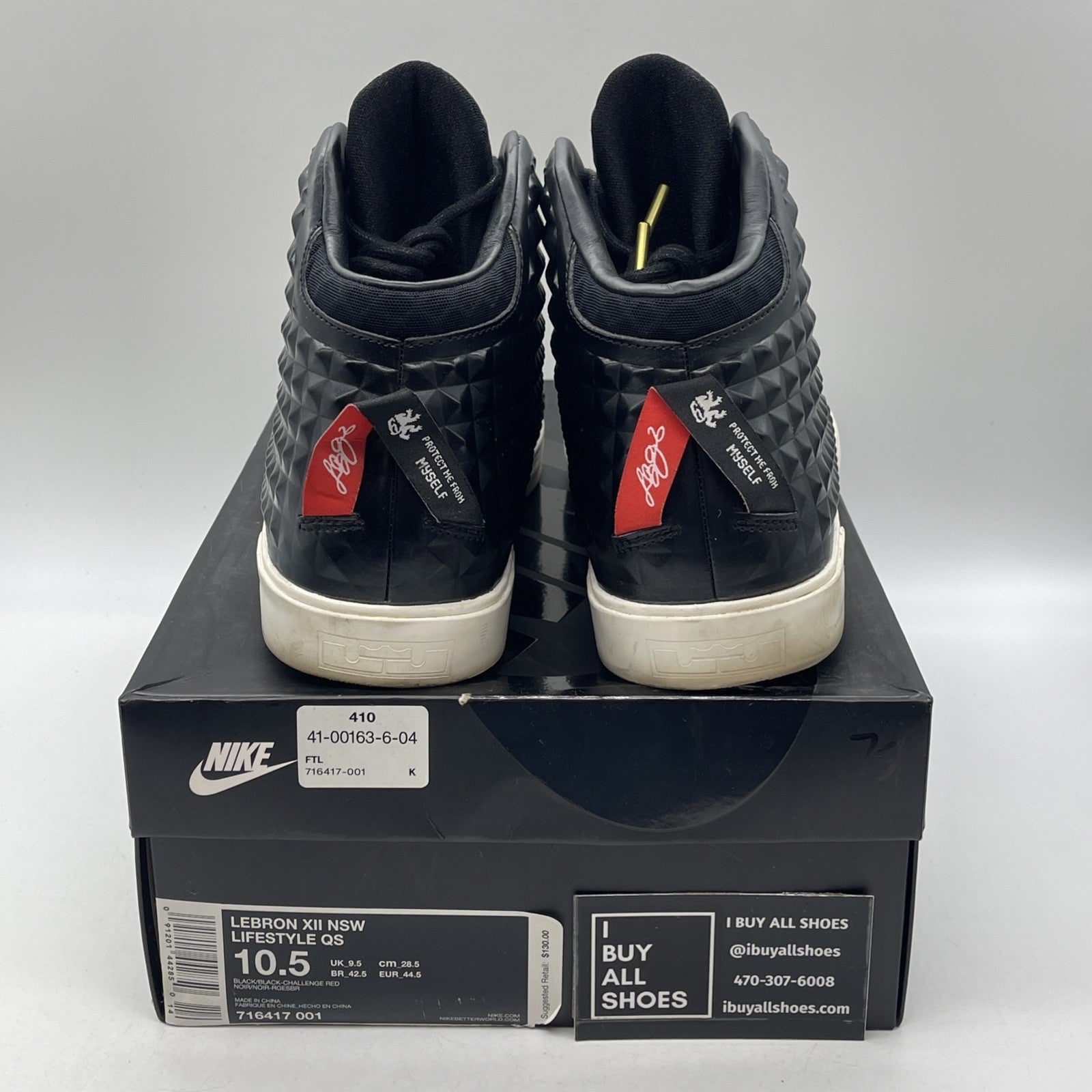 Size 10.5 - Nike LeBron 12 NSW Lifestyle QS Black Challenge Red (716417-001)