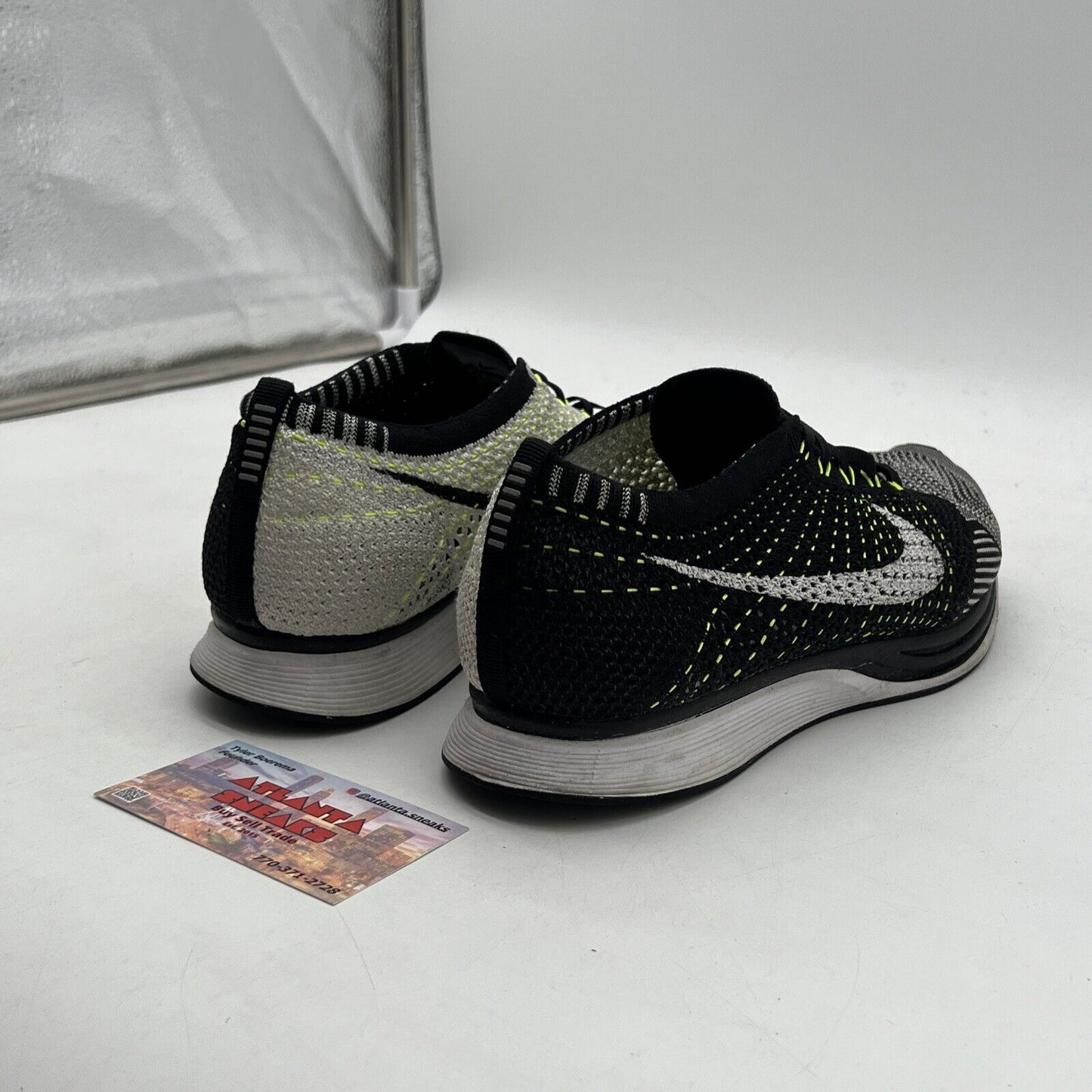 Size 9.5 - Nike Flyknit Racer Black 2014 (527628-011)