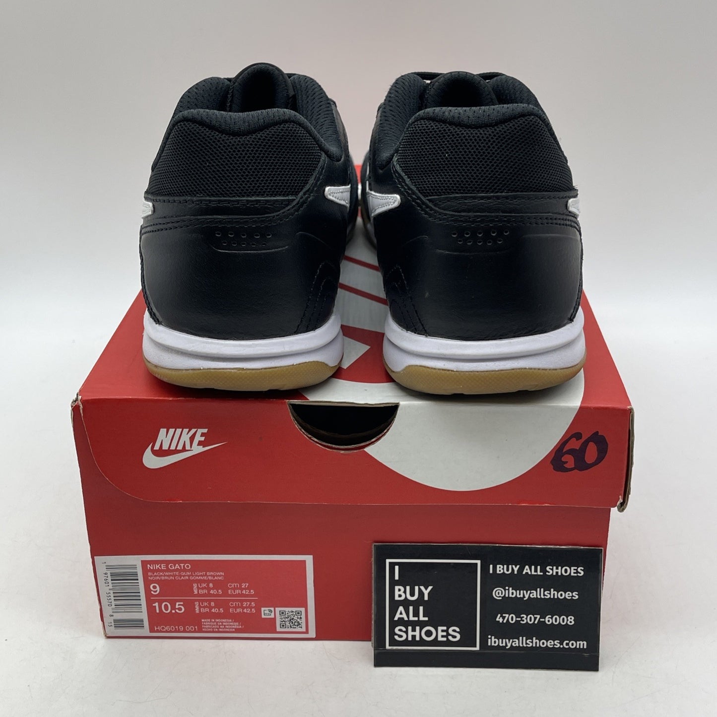 Size 9 - Nike Gato Black White Gum (HQ6019-001)