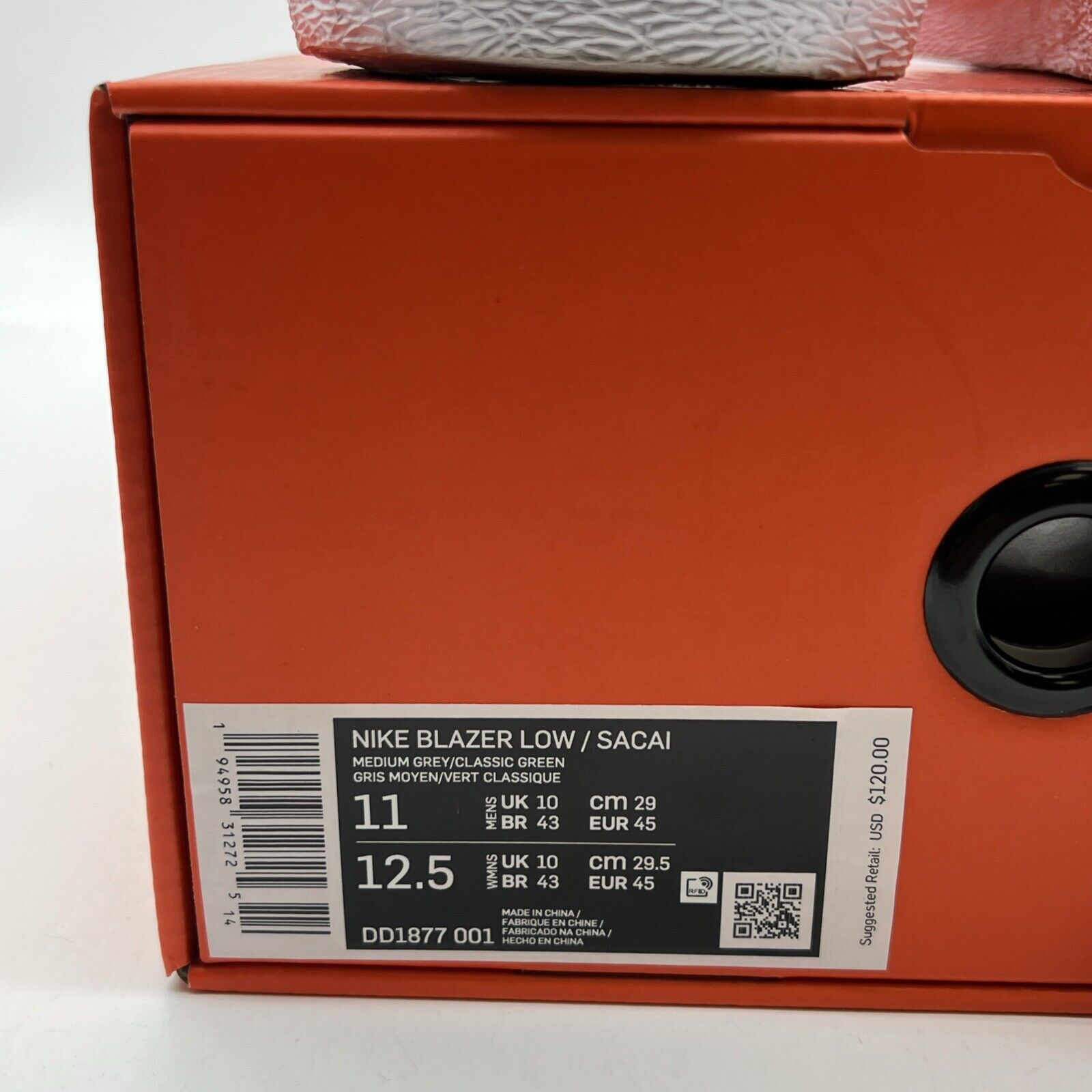 Size 11 - Nike sacai x Blazer Low Classic Green (DD1877-001)