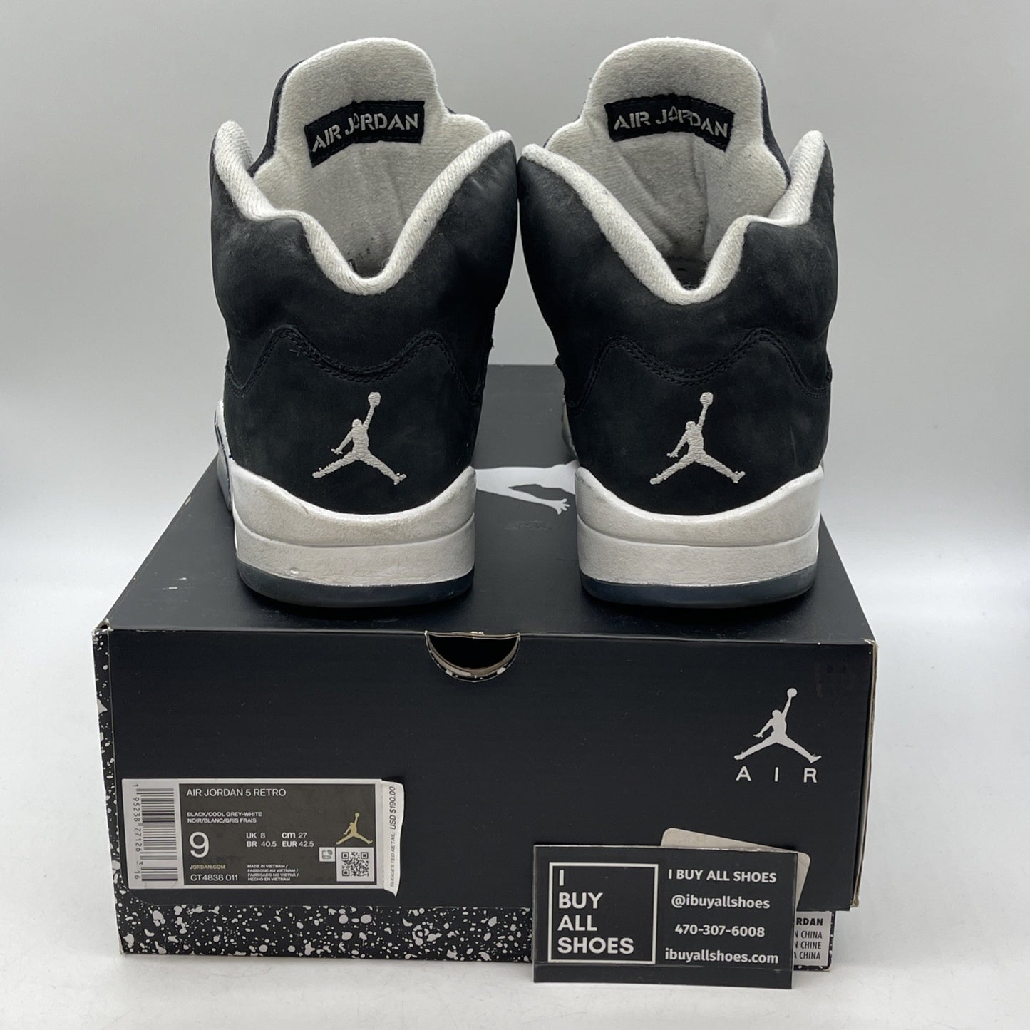 Size 9 - Jordan 5 Retro Mid Oreo Black White Suede (CT4838-011)