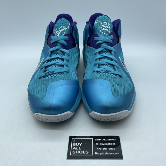 Size 13 - Nike LeBron 9 Low Summit Lake Hornets Blue Purple (510811-400)