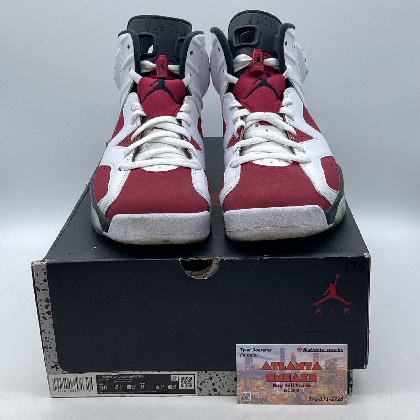 Size 9.5 - Jordan 6 Retro OG Mid Carmine White Red Suede Leather (CT8529-106)
