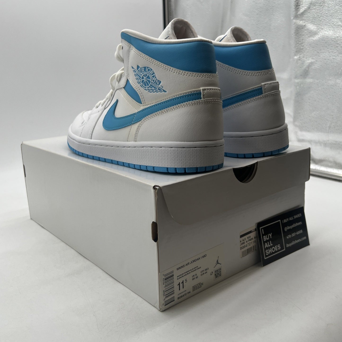 Size 11.5 - Air Jordan 1 Mid UNC W (BQ6472-114)