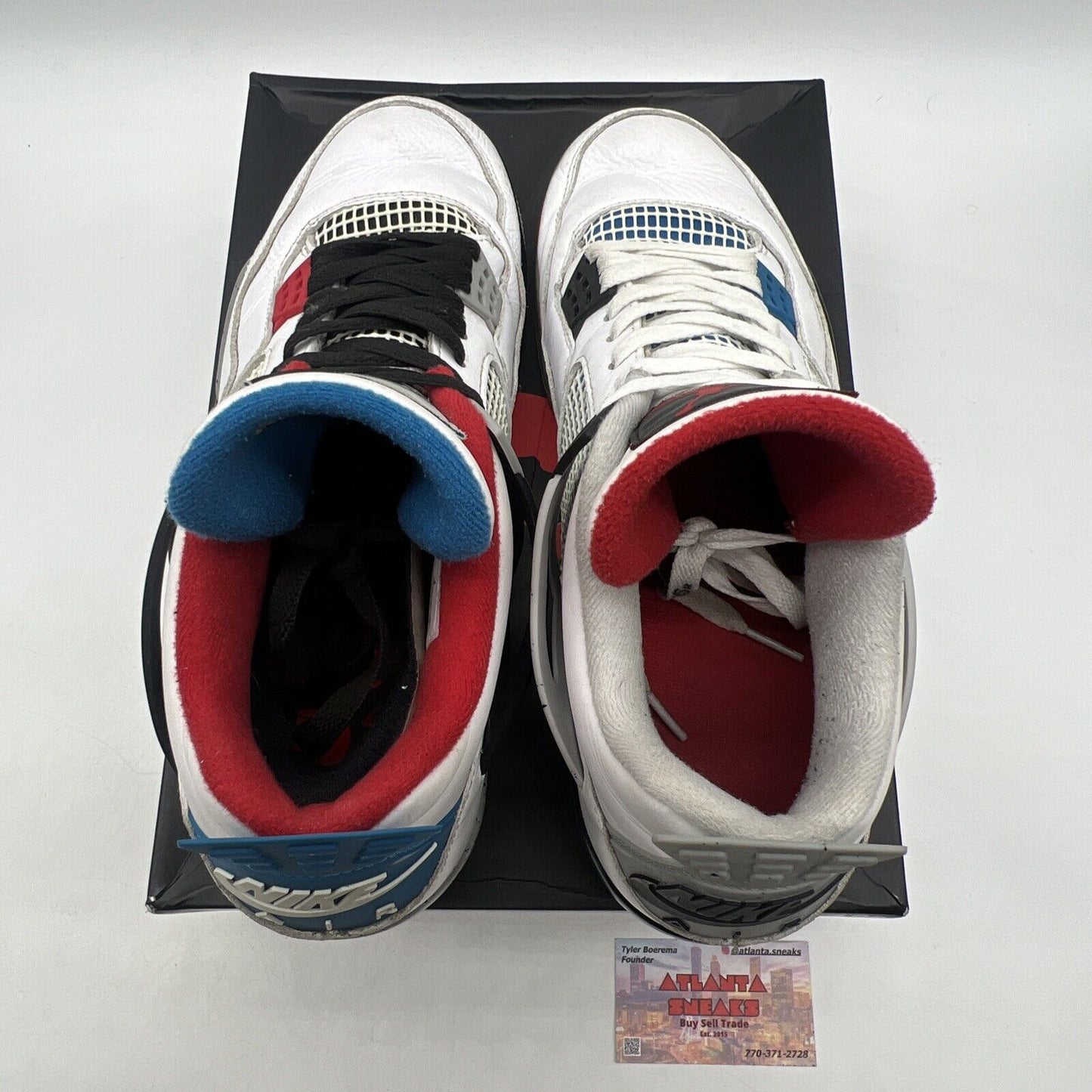 Size 12 - Jordan 4 Retro SE Mid What The 4 White Black Red Blue (CI1184-146)