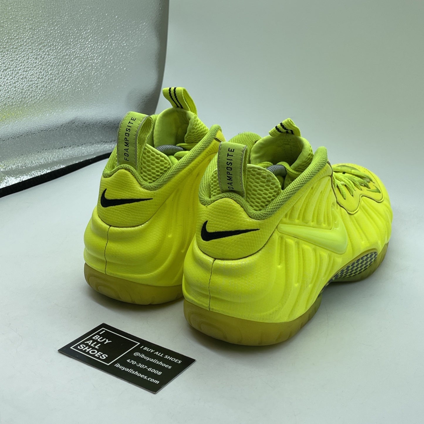 Size 11.5 - Nike Air Foamposite Pro Volt Neon Yellow Black (624041-700)