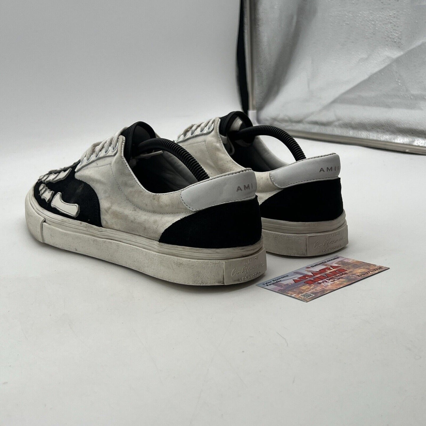 Size 11.5 - Amiri Bone Slip On Shoes Skeleton Black/White