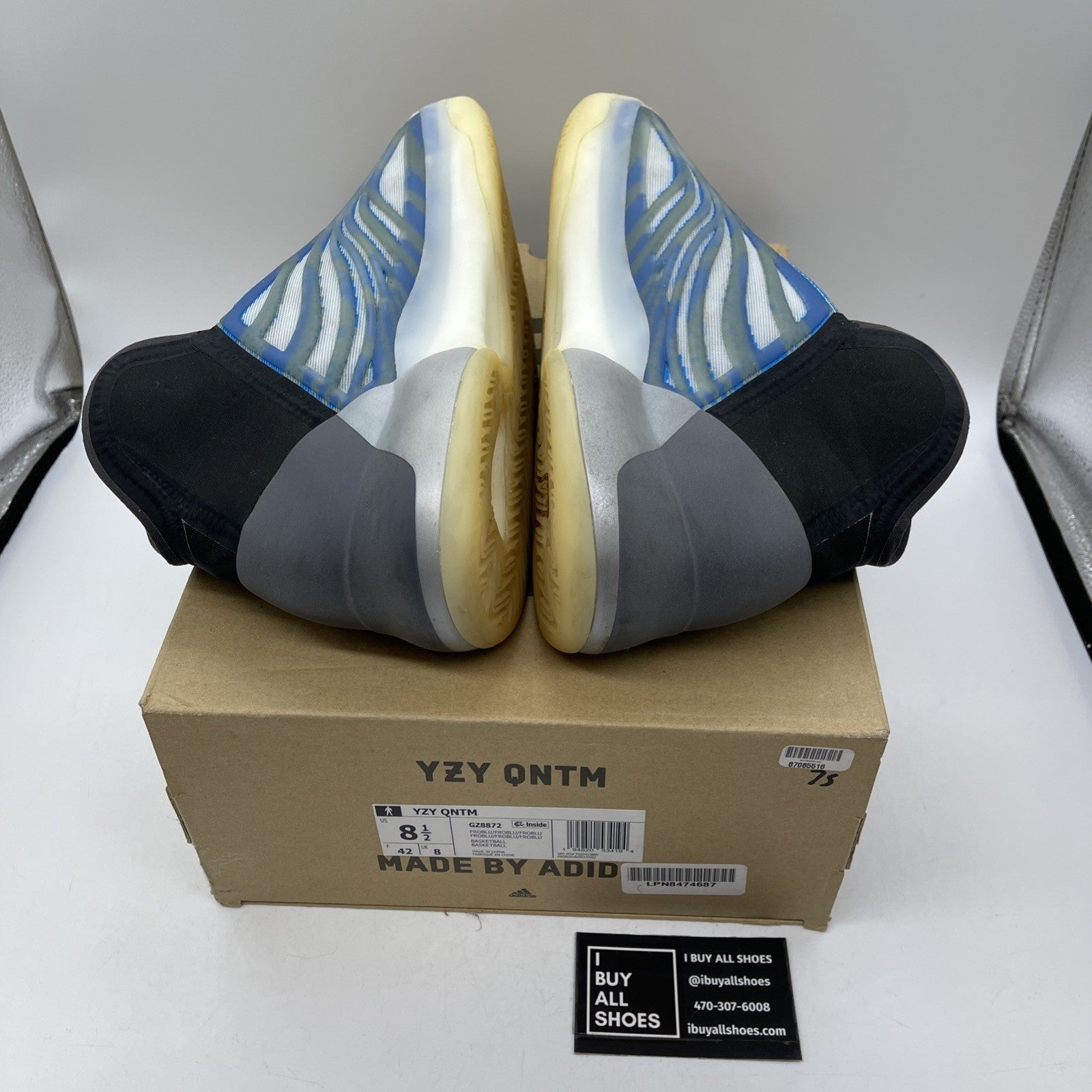 Size 8.5 - adidas Yeezy Quantum Frozen Blue Grey Black Tan (GZ8872)