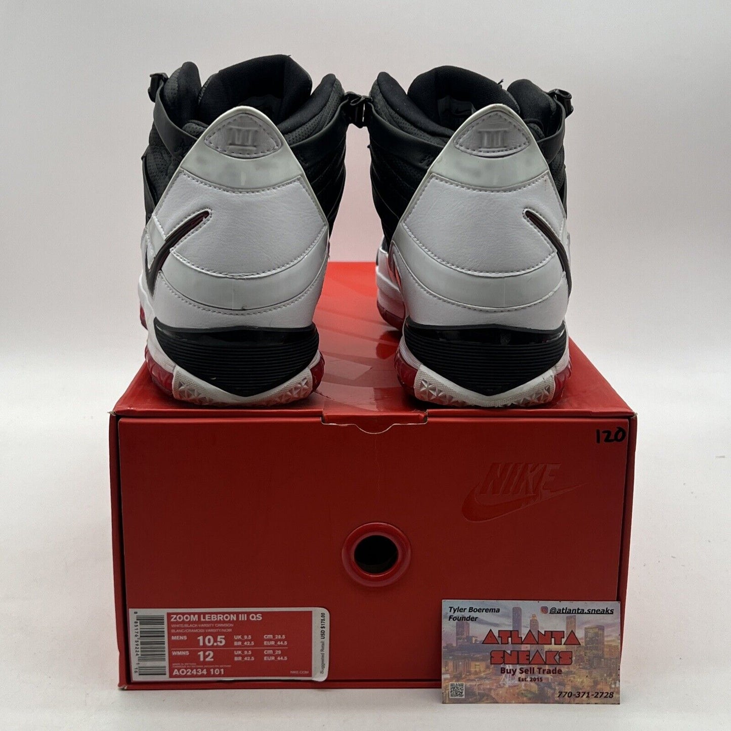 Size 10.5 - Nike Zoom LeBron 3 Retro QS 2019 Home (AO2434-101)