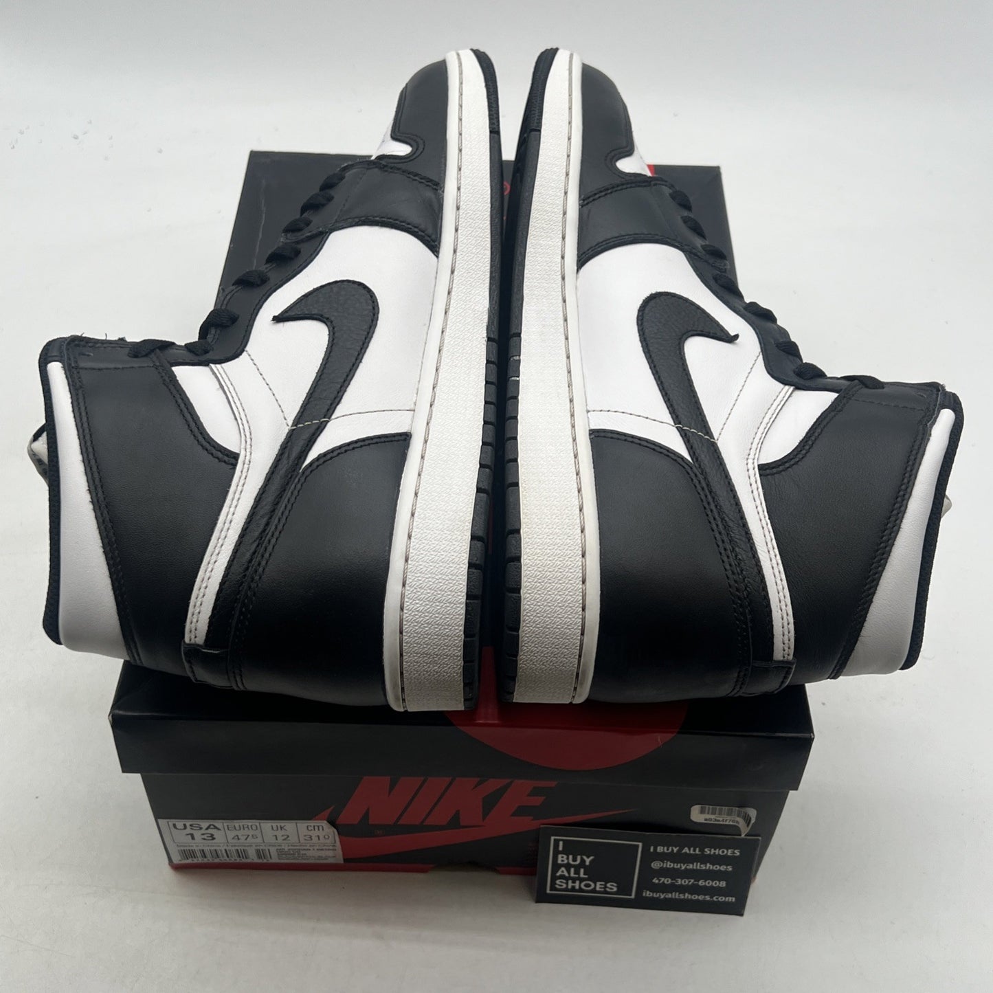 Size 13 - Air Jordan 1 Retro OG 2014 High Black White (555088-010)